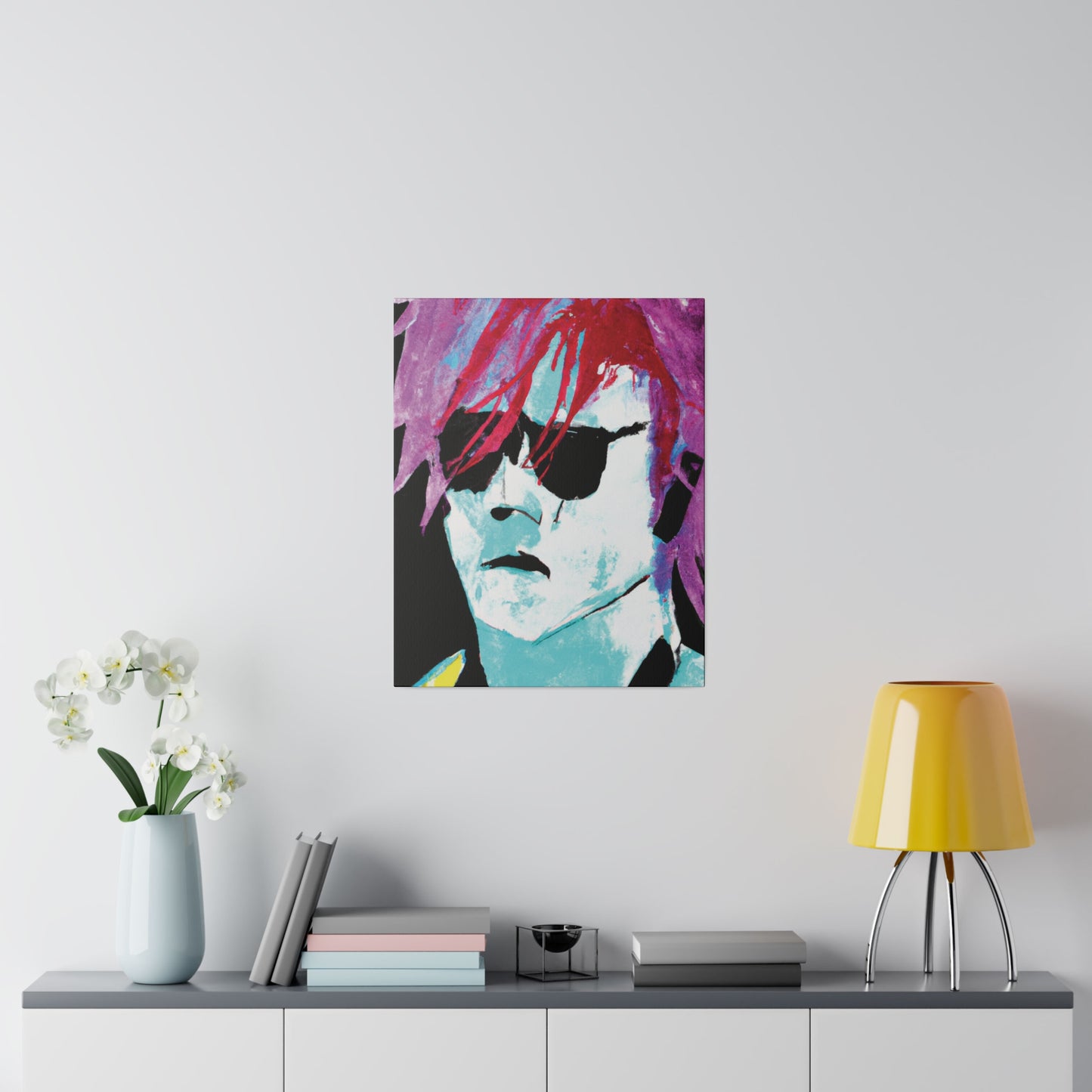 414V - Rockstar Painting Print | Face | Abstract | Poster | Home Decor | Wall Art | Music Art | Canvas