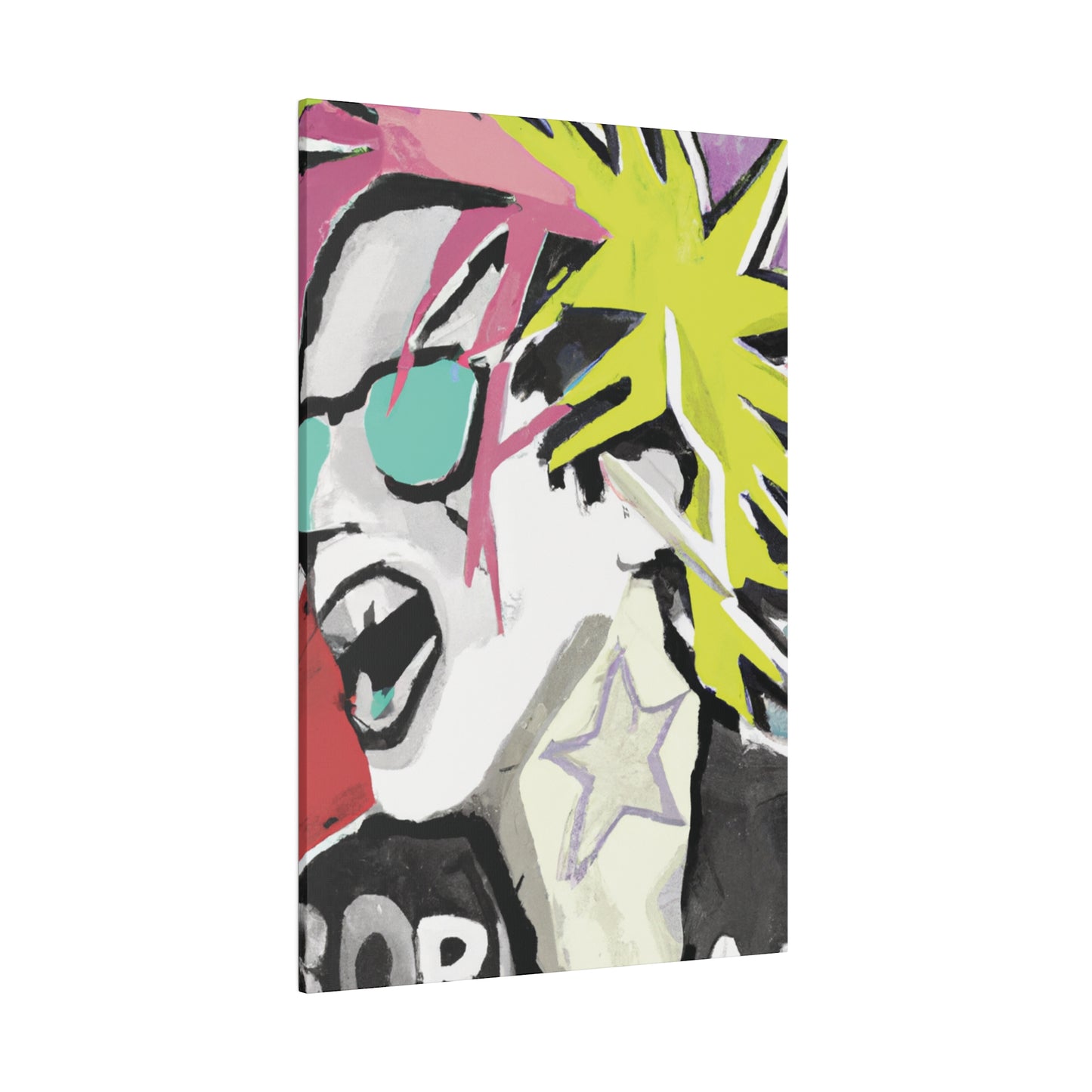 9589K - Rockstar Painting Print | Face | Abstract | Poster | Home Decor | Wall Art | Music Art | Canvas