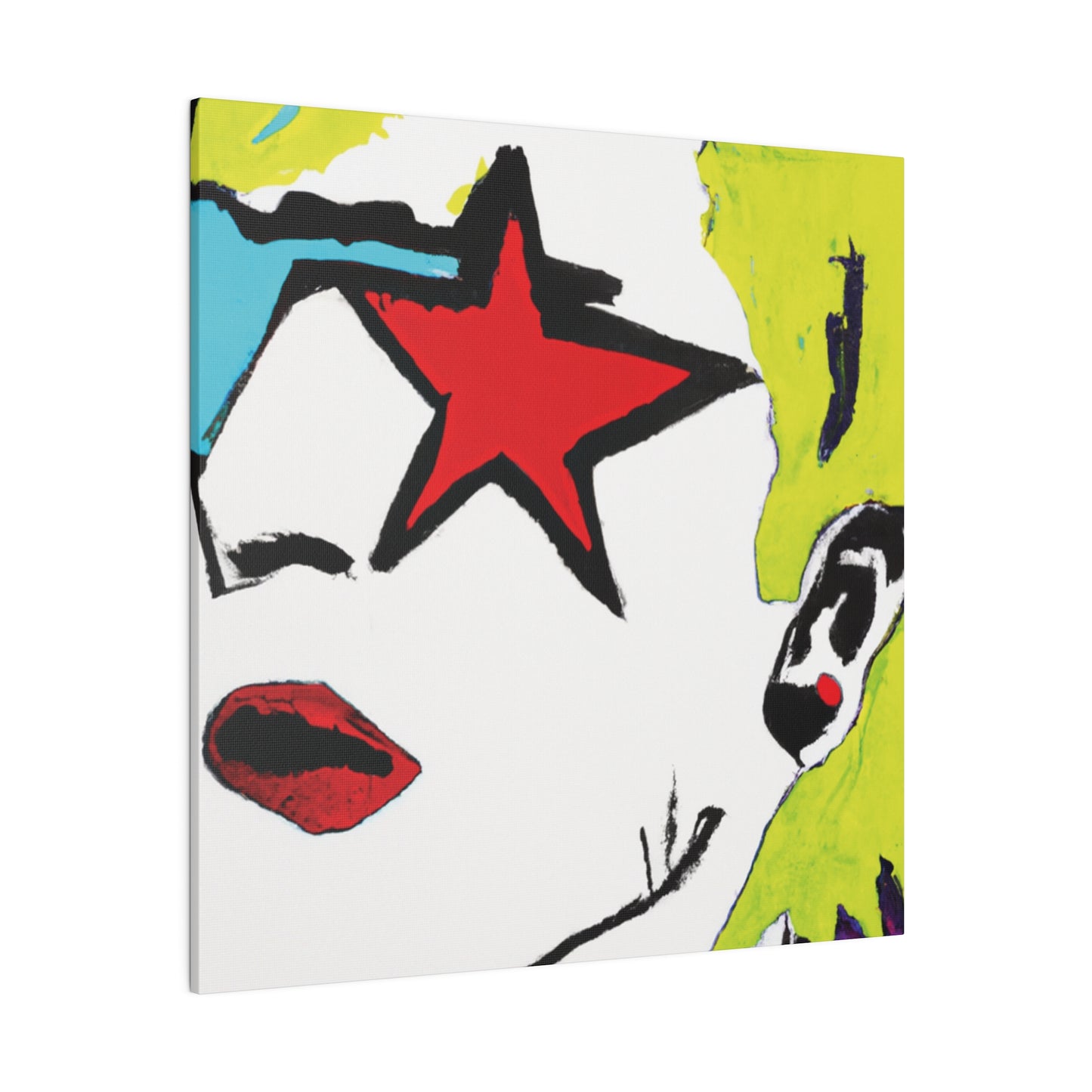 6352S - Rockstar Painting Print | Face | Abstract | Poster | Home Decor | Wall Art | Music Art | Canvas