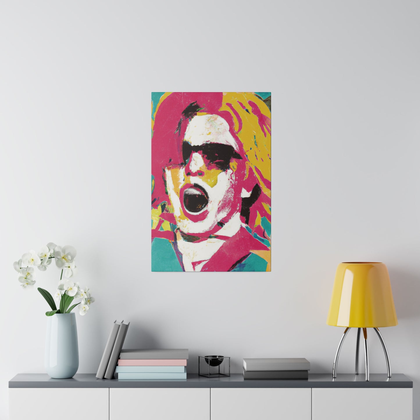 9342P - Rockstar Painting Print | Face | Abstract | Poster | Home Decor | Wall Art | Music Art | Canvas