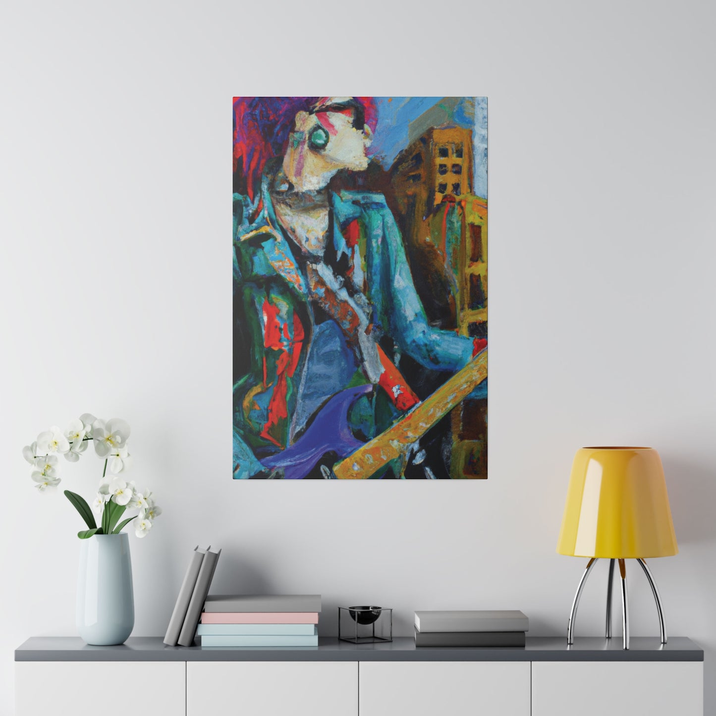 8911G - Rockstar Oil Painting Style Print | Poster | Home Decor | Wall Art | Music Art | Canvas