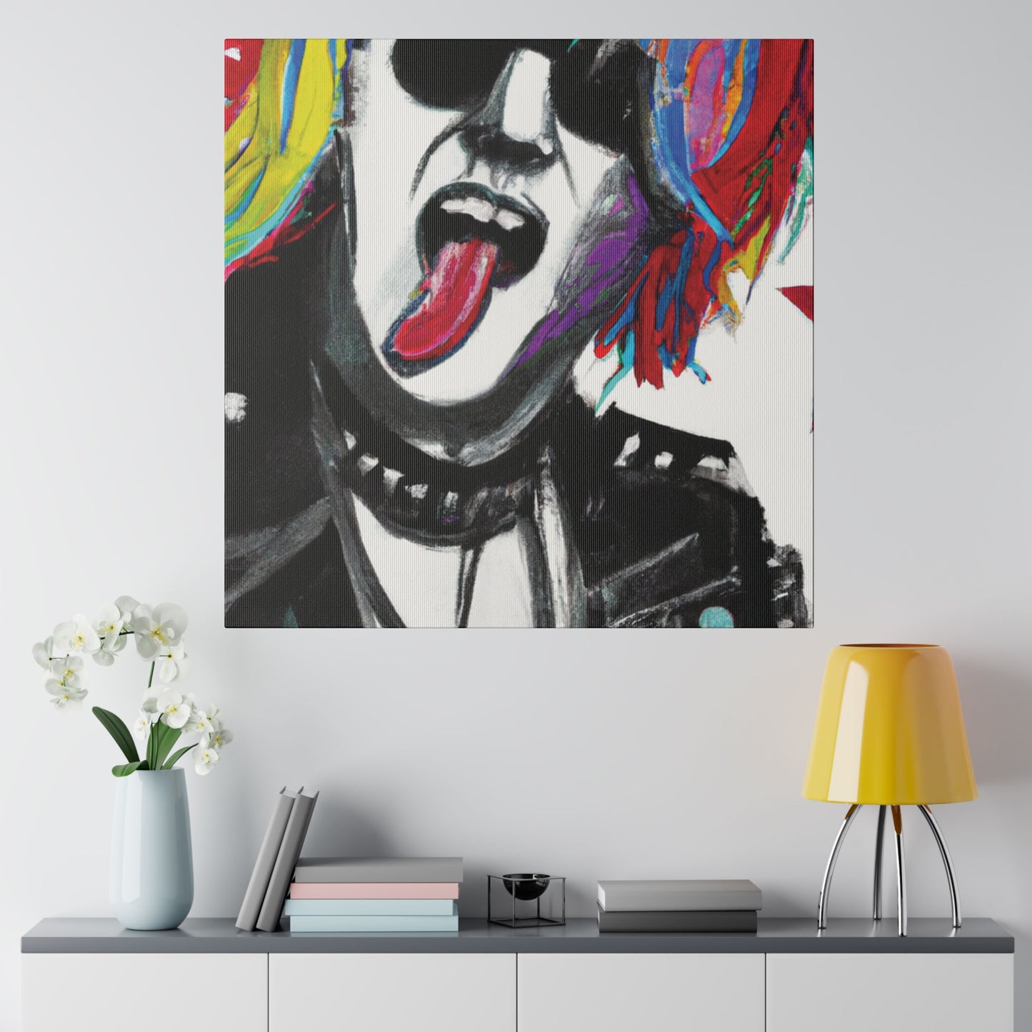 5679K - Rockstar Painting Print | Face | Abstract | Poster | Home Decor | Wall Art | Music Art | Canvas