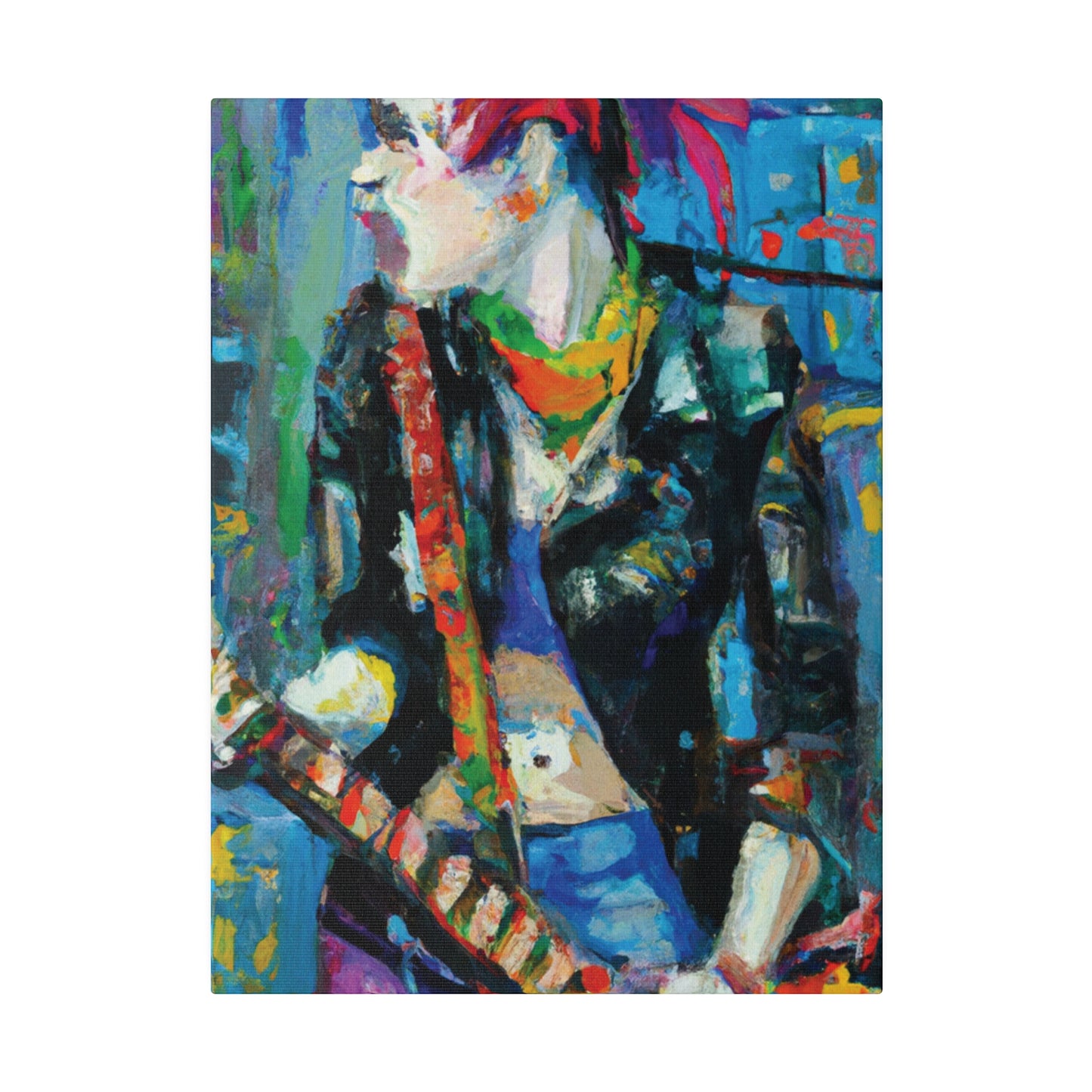 3601F - Rockstar Oil Painting Style Print | Poster | Home Decor | Wall Art | Music Art | Canvas