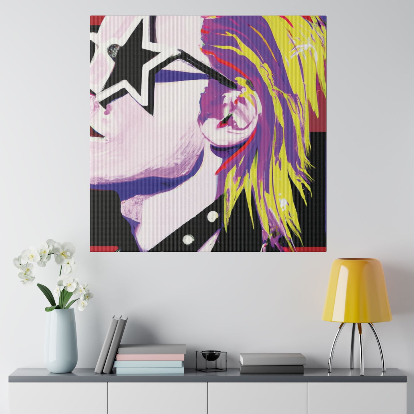 7547K - Rockstar Painting Print | Face | Abstract | Poster | Home Decor | Wall Art | Music Art | Canvas