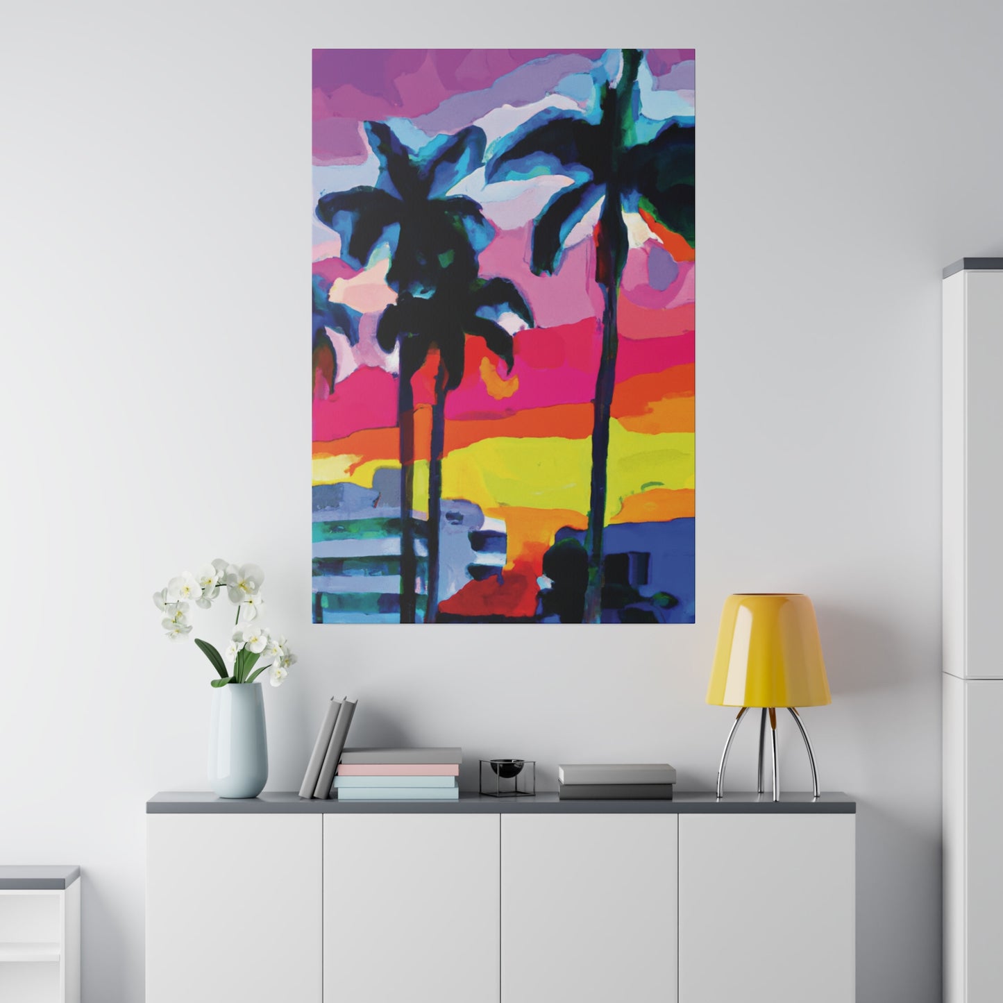 9342C - Miami Beach Sunset Painting Print | Miami | Beach | Sunset | Poster | Home Decor | Wall Art | Canvas