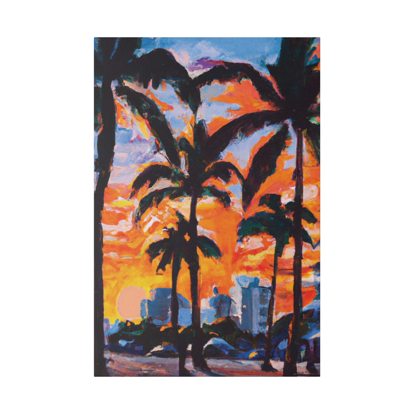 8957Q - Miami Beach Sunset Painting Print | Miami | Beach | Sunset | Poster | Home Decor | Wall Art | Canvas