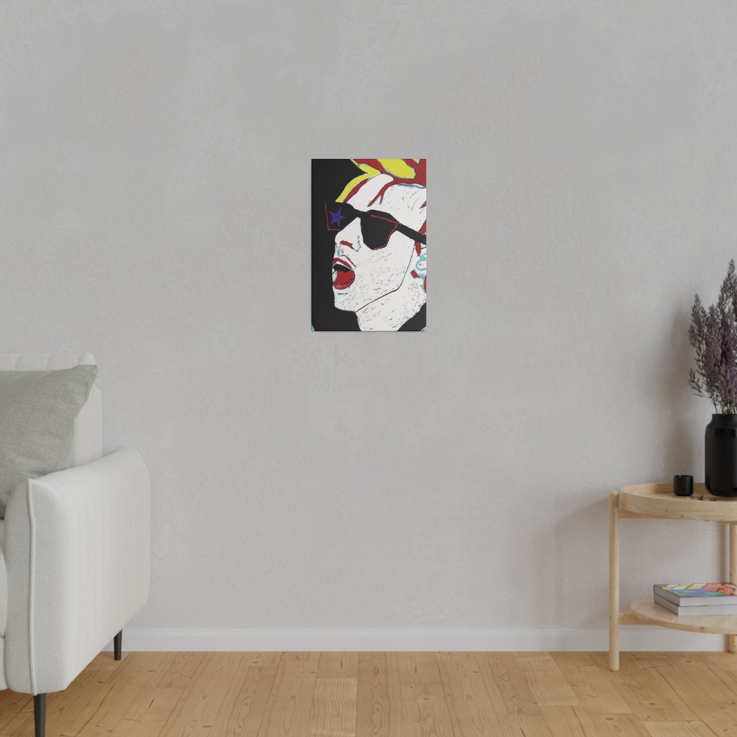 1889X - Rockstar Painting Print | Face | Abstract | Poster | Home Decor | Wall Art | Music Art | Canvas