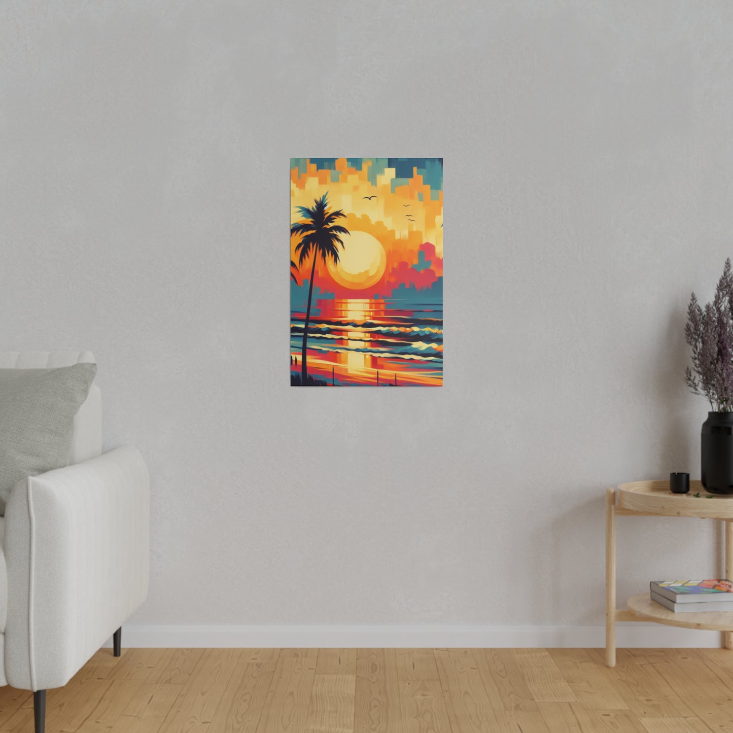 6284F - Miami Beach Sunset Painting Print | Miami | Beach | Sunset | Poster | Home Decor | Wall Art | Canvas