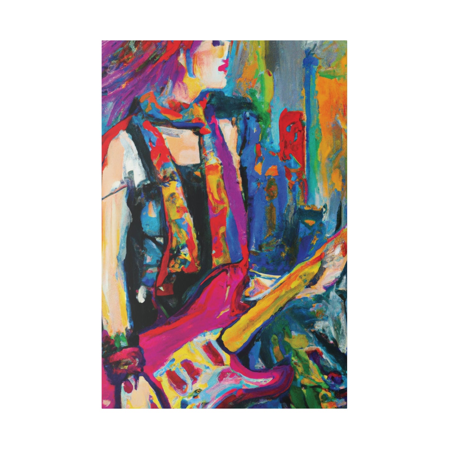 9798G - Rockstar Oil Painting Style Print | Poster | Home Decor | Wall Art | Music Art | Canvas