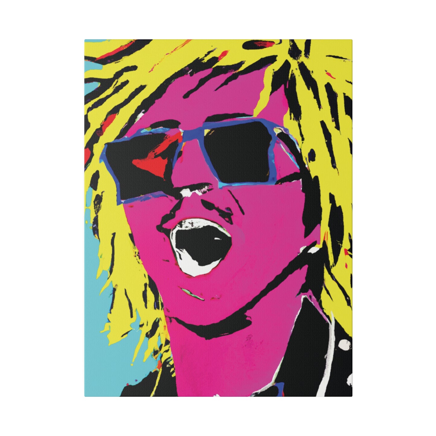 8376W - Rockstar Painting Print | Face | Abstract | Poster | Home Decor | Wall Art | Music Art | Canvas