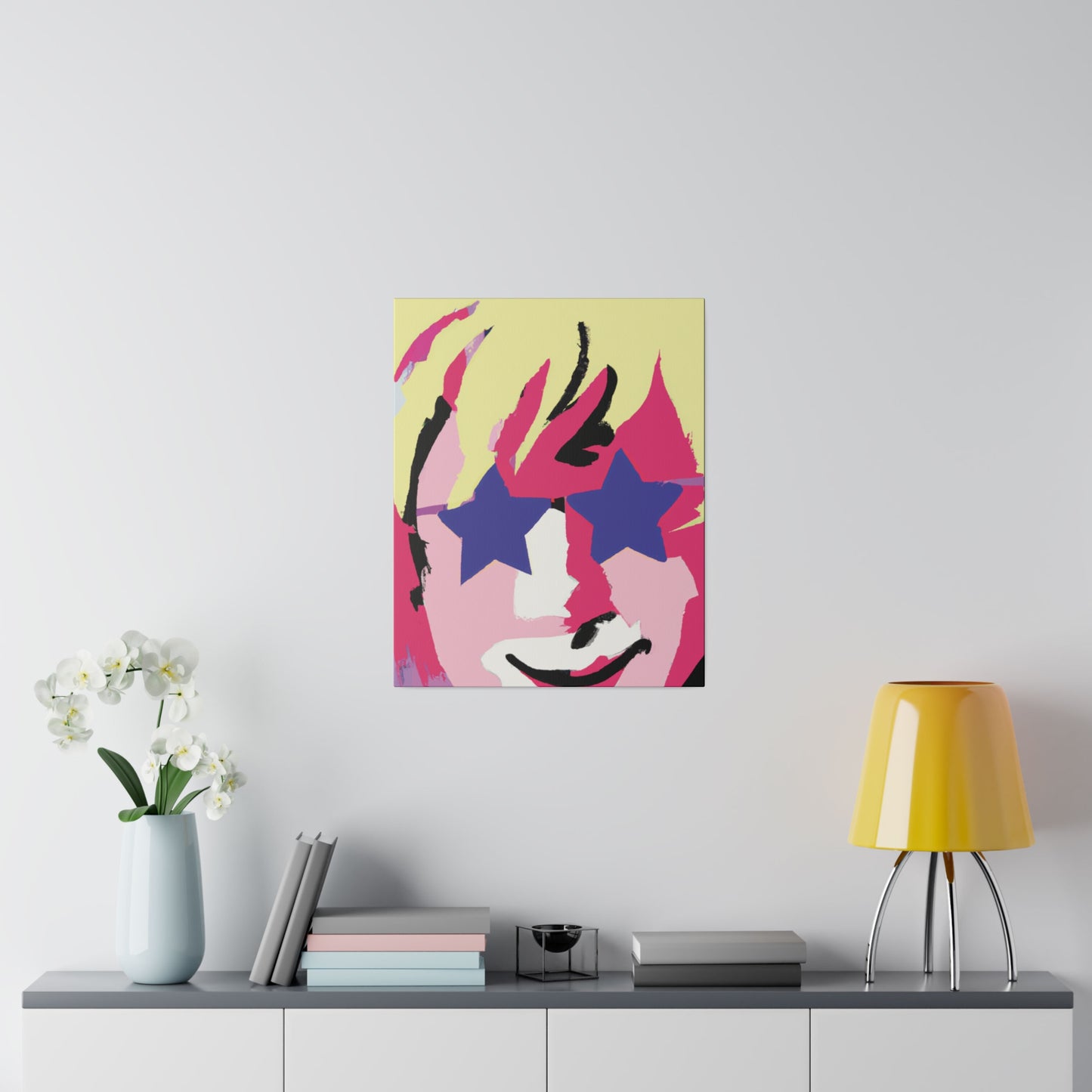 3558K - Rockstar Painting Print | Face | Abstract | Poster | Home Decor | Wall Art | Music Art | Canvas