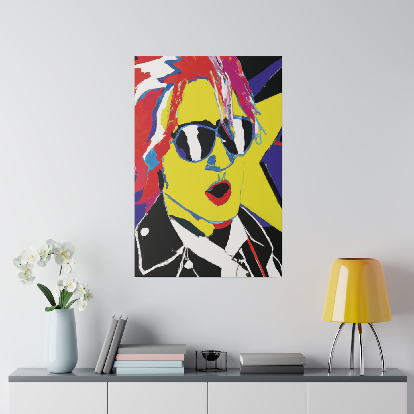 7348X - Rockstar Painting Print | Face | Abstract | Poster | Home Decor | Wall Art | Music Art | Canvas