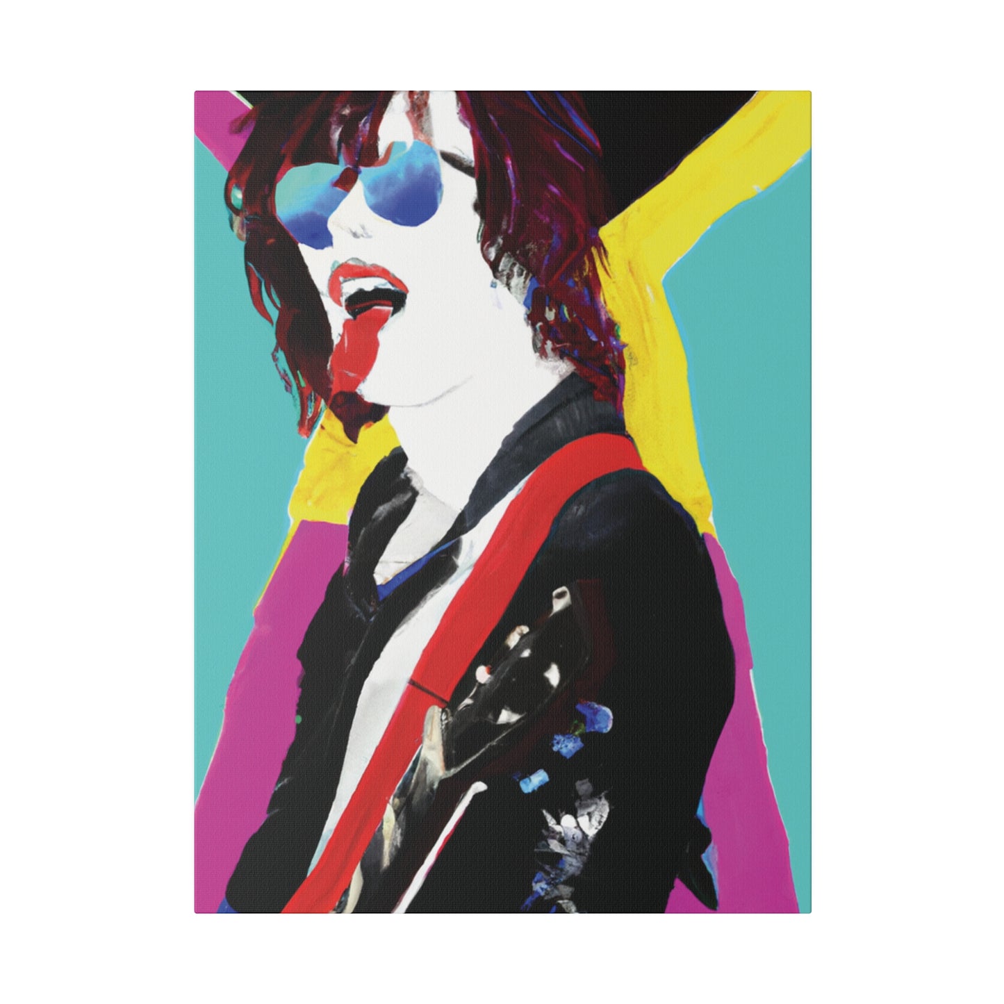 8865A - Rockstar Painting Print | Face | Abstract | Poster | Home Decor | Wall Art | Music Art | Canvas