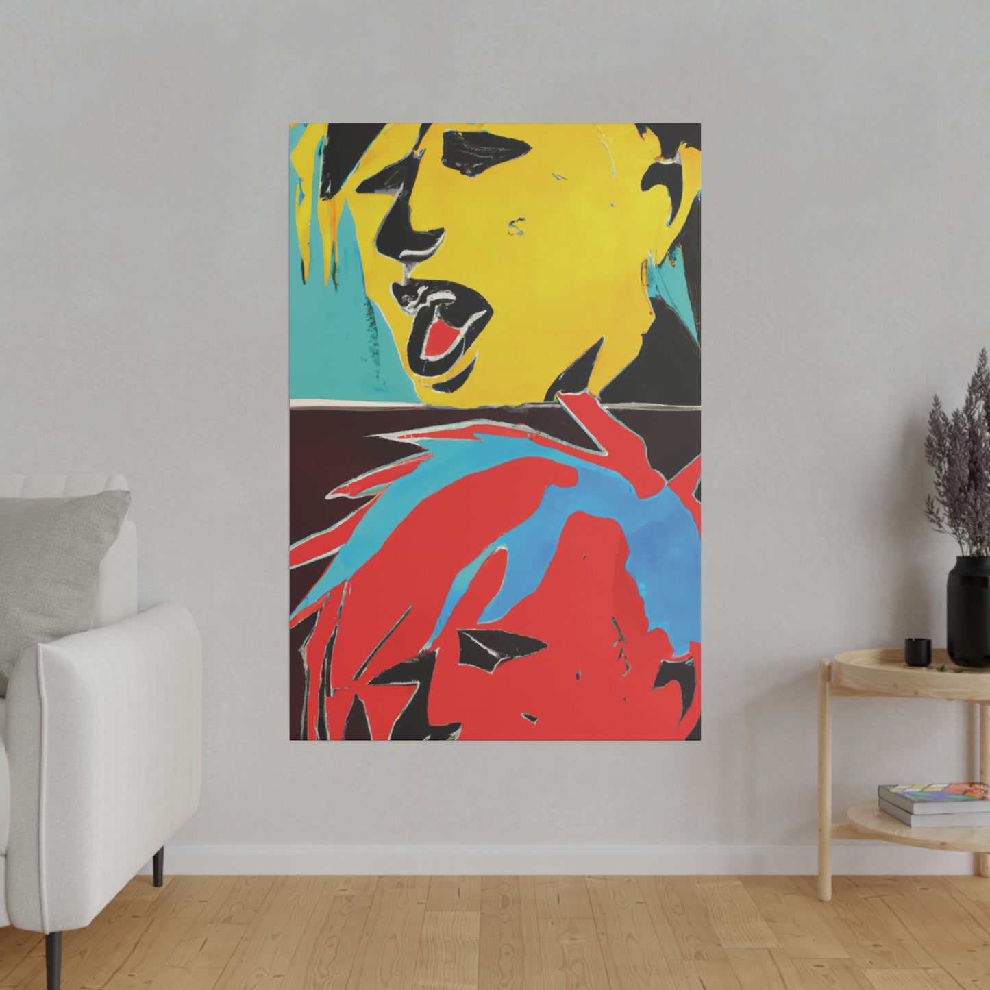 9592U - Rockstar Painting Print | Face | Abstract | Poster | Home Decor | Wall Art | Music Art | Canvas