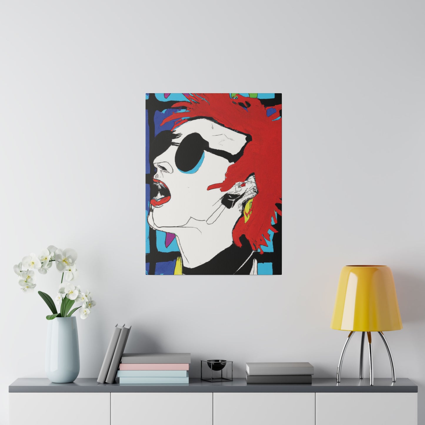 8537B - Rockstar Painting Print | Face | Abstract | Poster | Home Decor | Wall Art | Music Art | Canvas