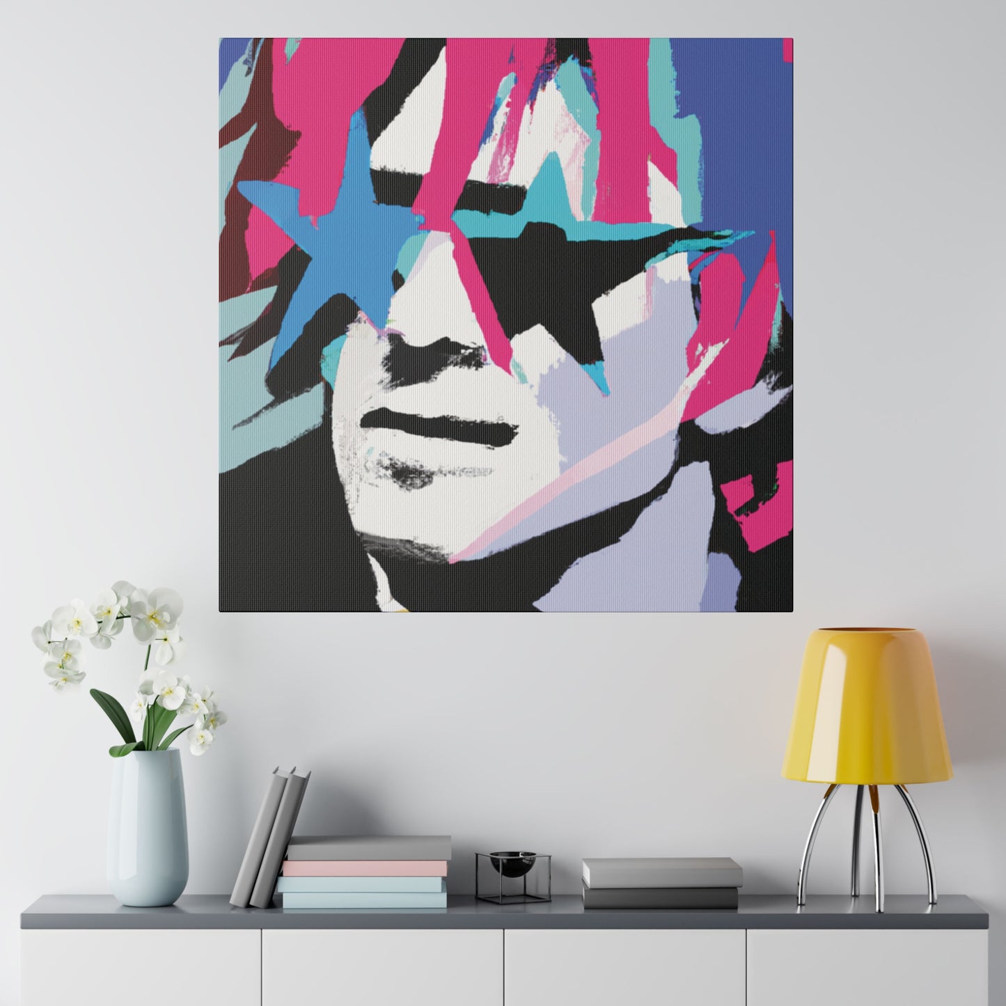 9345V - Rockstar Painting Print | Face | Abstract | Poster | Home Decor | Wall Art | Music Art | Canvas