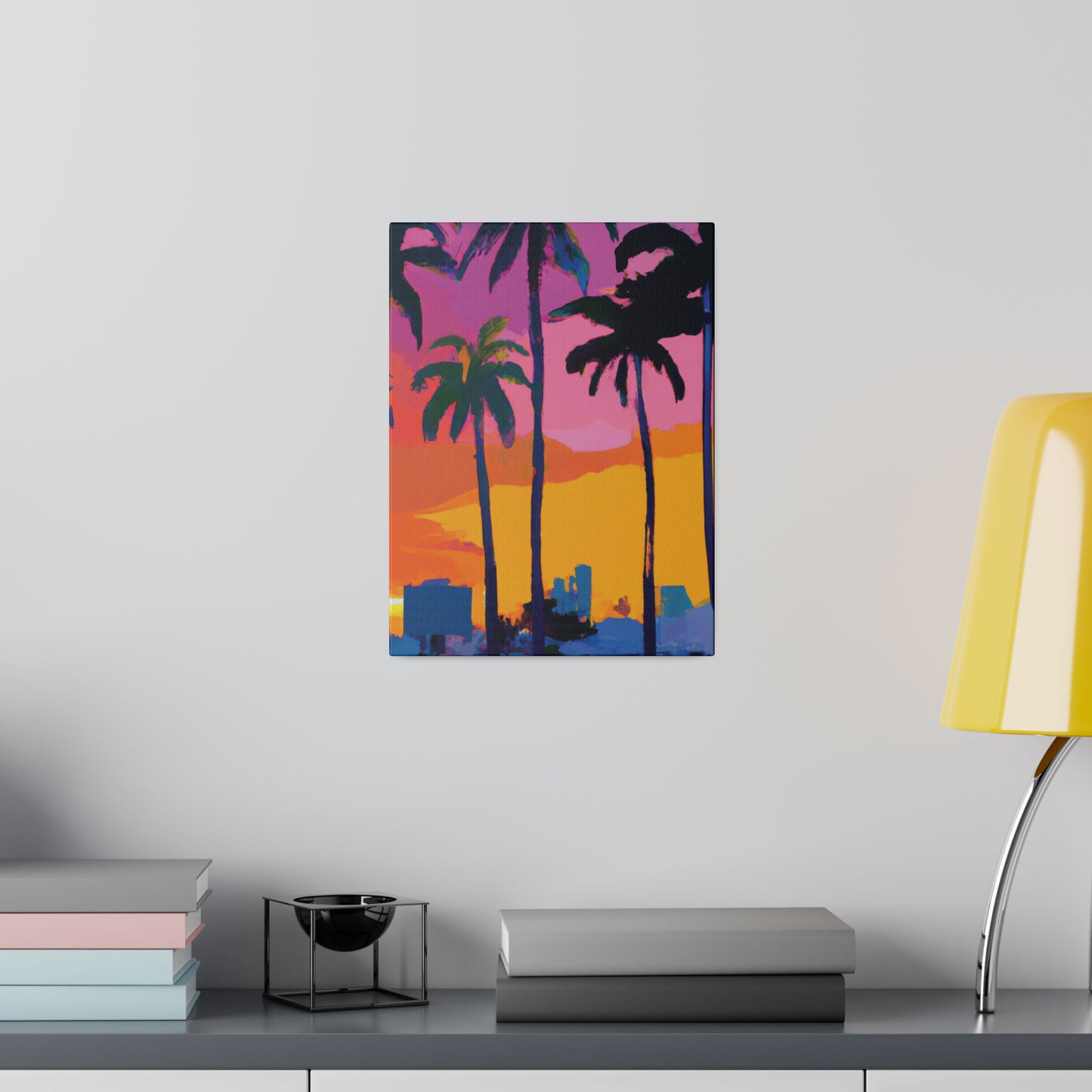 3546F - Miami Beach Sunset Painting Print | Miami | Beach | Sunset | Poster | Home Decor | Wall Art | Canvas