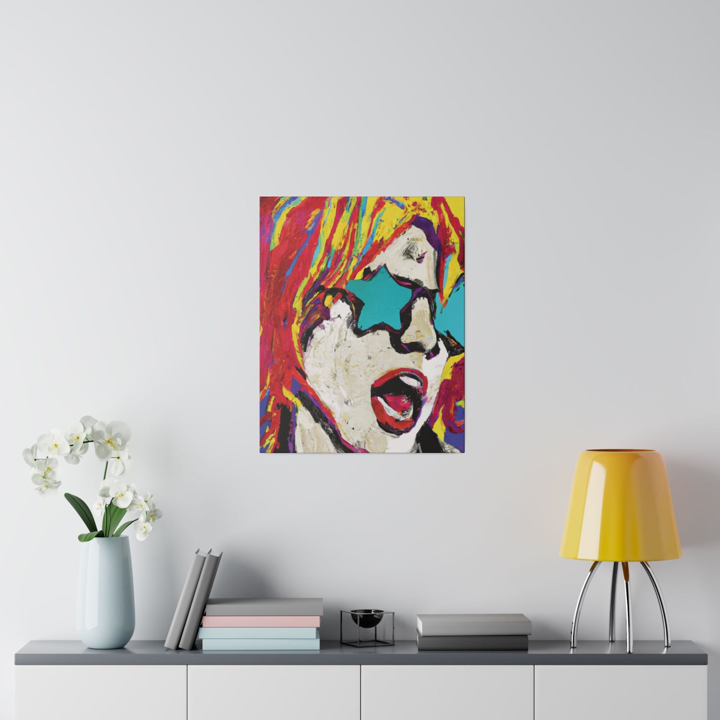8876G - Rockstar Painting Print | Face | Abstract | Poster | Home Decor | Wall Art | Music Art | Canvas
