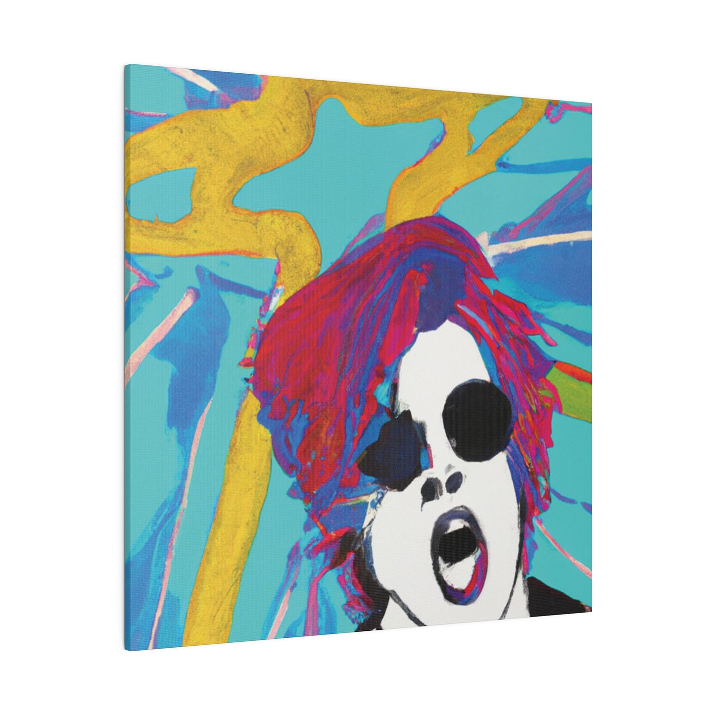 4567A - Rockstar Painting Print | Face | Abstract | Poster | Home Decor | Wall Art | Music Art | Canvas