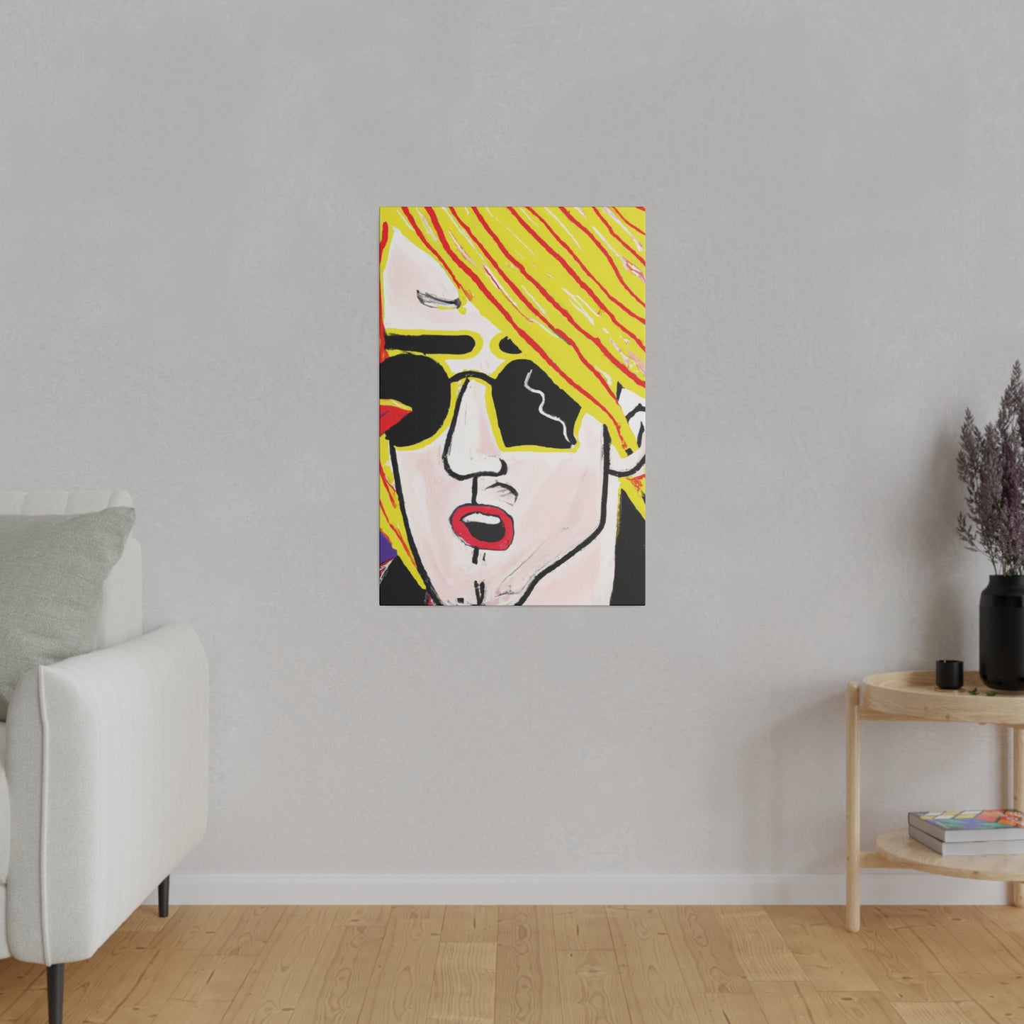 239G - Rockstar Painting Print | Face | Abstract | Poster | Home Decor | Wall Art | Music Art | Canvas