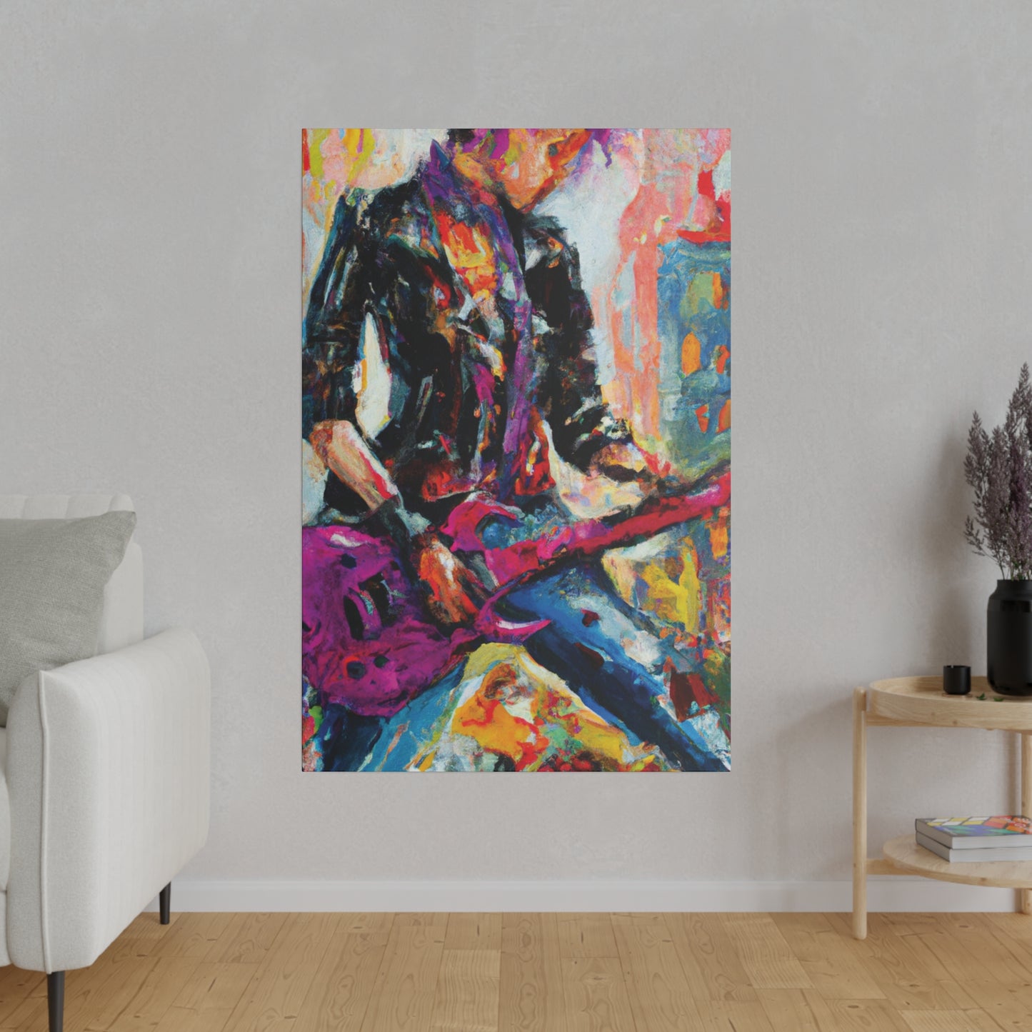 9175L - Rockstar Oil Painting Style Print | Poster | Home Decor | Wall Art | Music Art | Canvas