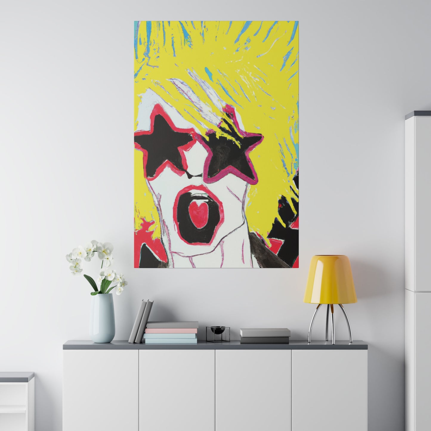 6256G - Rockstar Painting Print | Face | Abstract | Poster | Home Decor | Wall Art | Music Art | Canvas