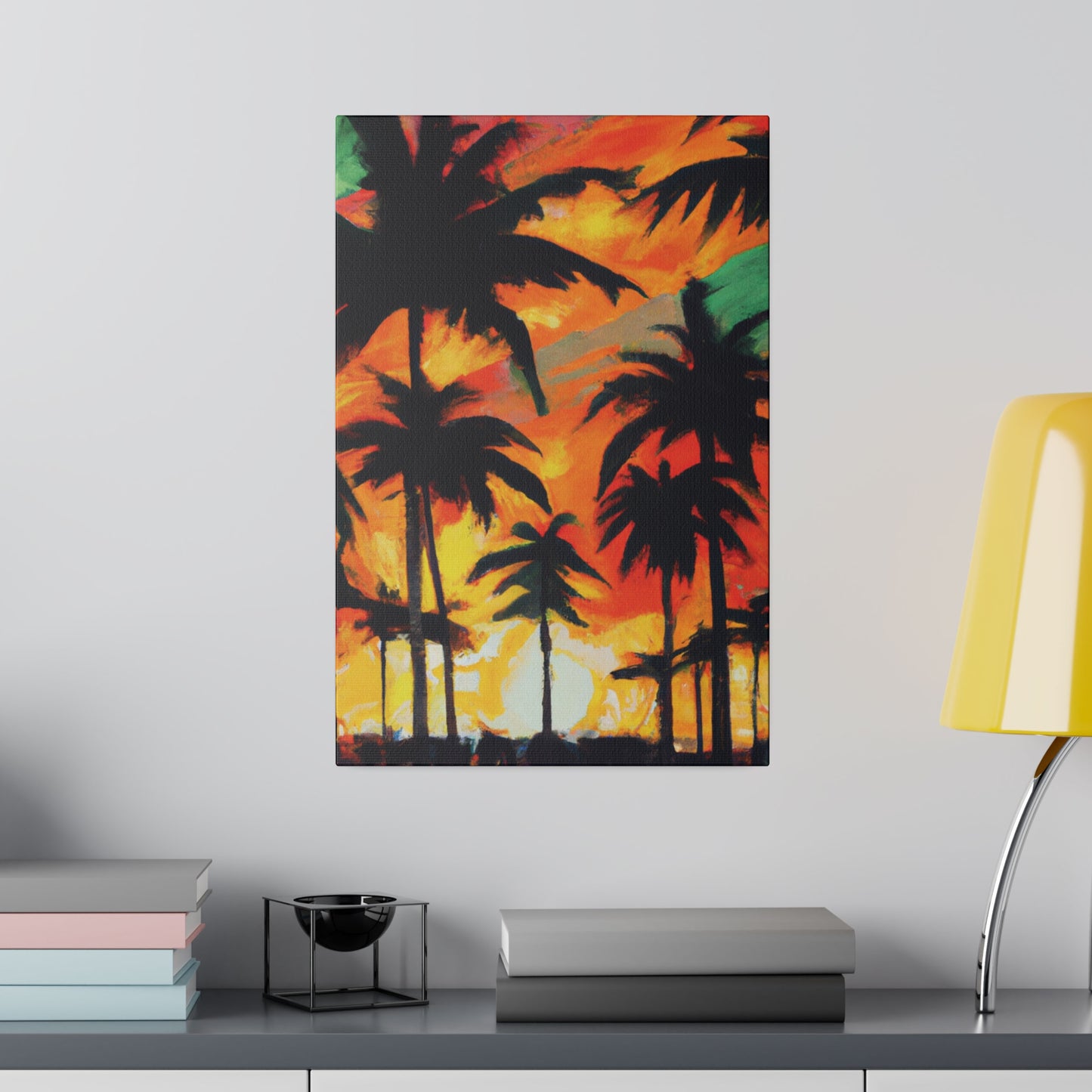 4567E - Miami Beach Sunset Painting Print | Miami | Beach | Sunset | Poster | Home Decor | Wall Art | Canvas