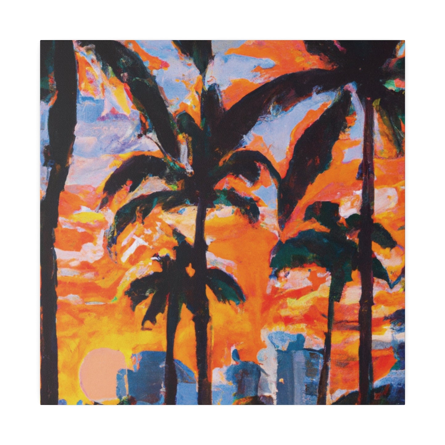 8957Q - Miami Beach Sunset Painting Print | Miami | Beach | Sunset | Poster | Home Decor | Wall Art | Canvas