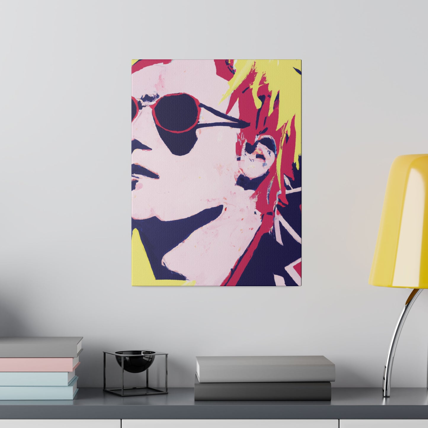 3173K - Rockstar Painting Print | Face | Abstract | Poster | Home Decor | Wall Art | Music Art | Canvas