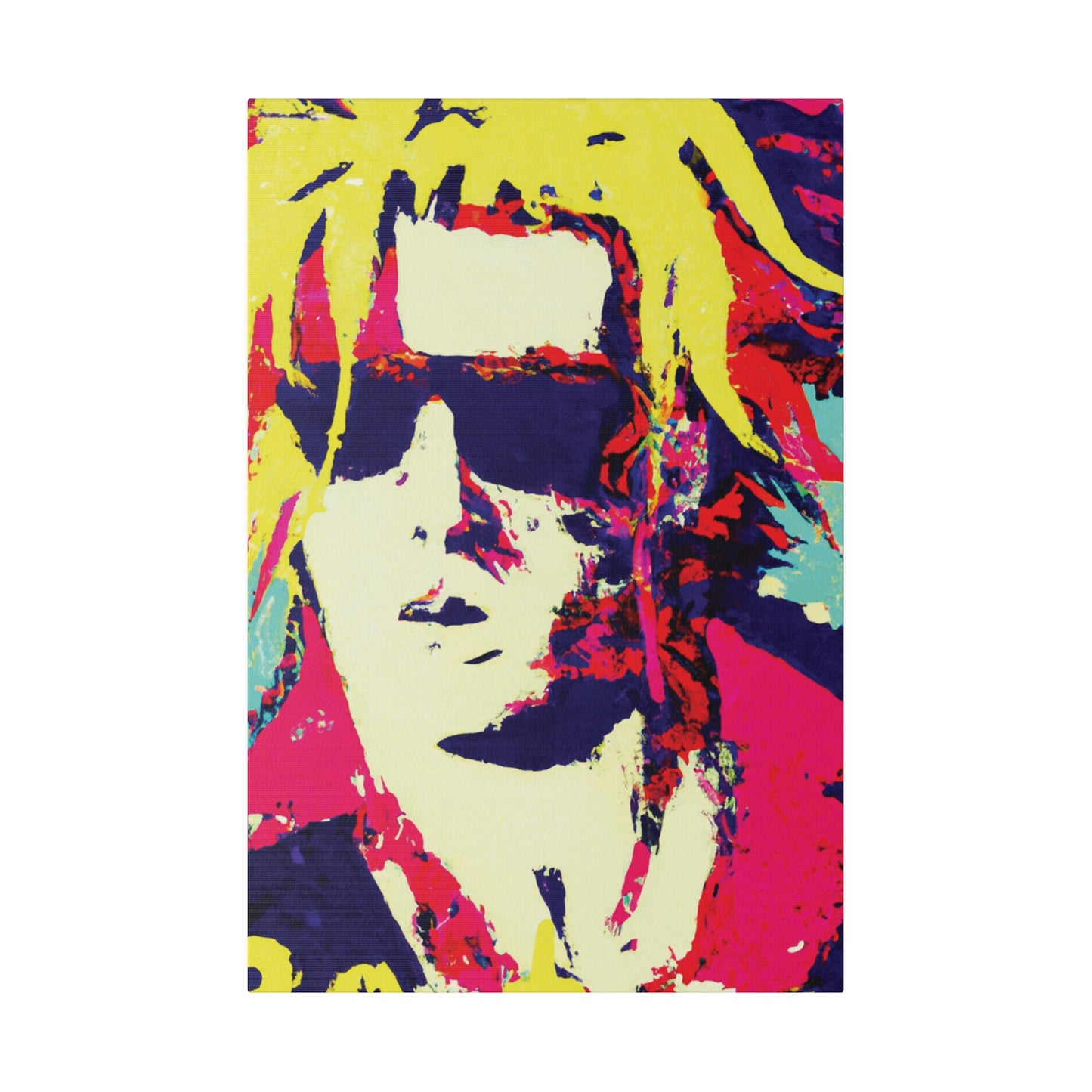 8674W - Rockstar Painting Print | Face | Abstract | Poster | Home Decor | Wall Art | Music Art | Canvas