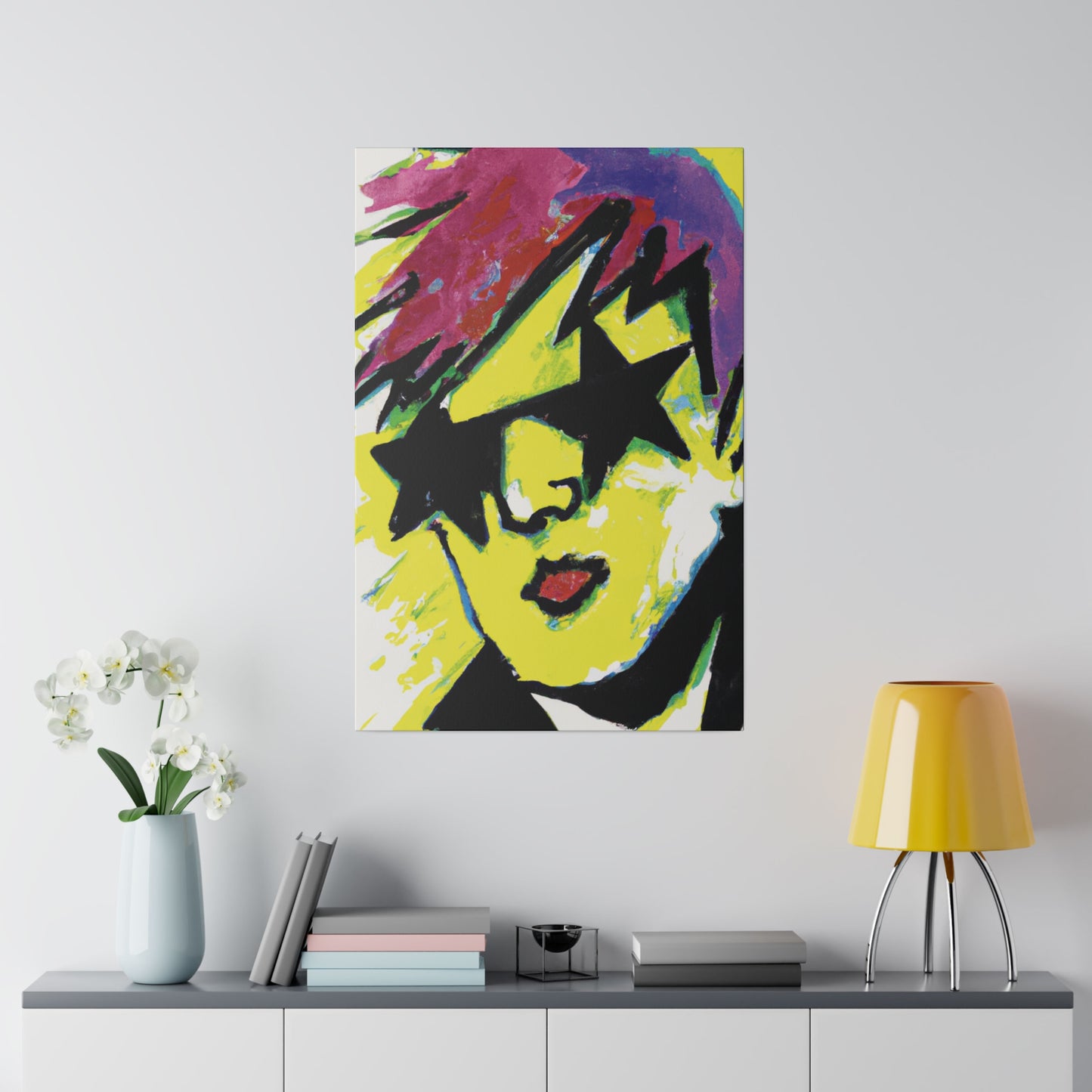 7497H - Rockstar Painting Print | Face | Abstract | Poster | Home Decor | Wall Art | Music Art | Canvas