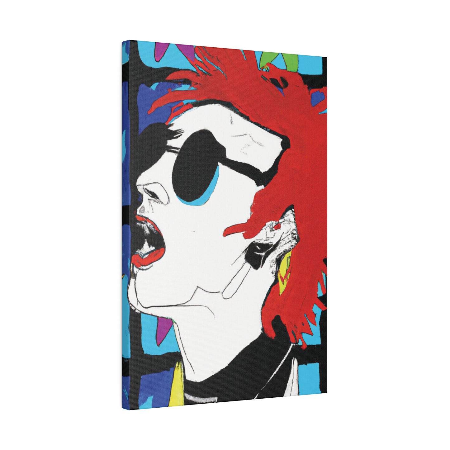 8537B - Rockstar Painting Print | Face | Abstract | Poster | Home Decor | Wall Art | Music Art | Canvas