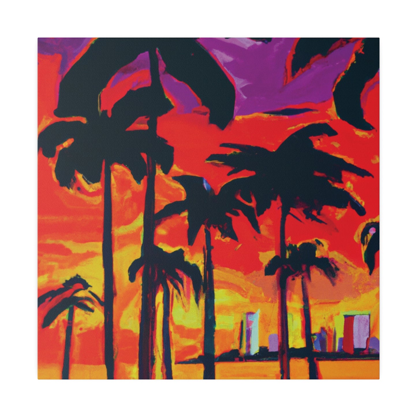 3128K - Miami Beach Sunset Painting Print | Miami | Beach | Sunset | Poster | Home Decor | Wall Art | Canvas