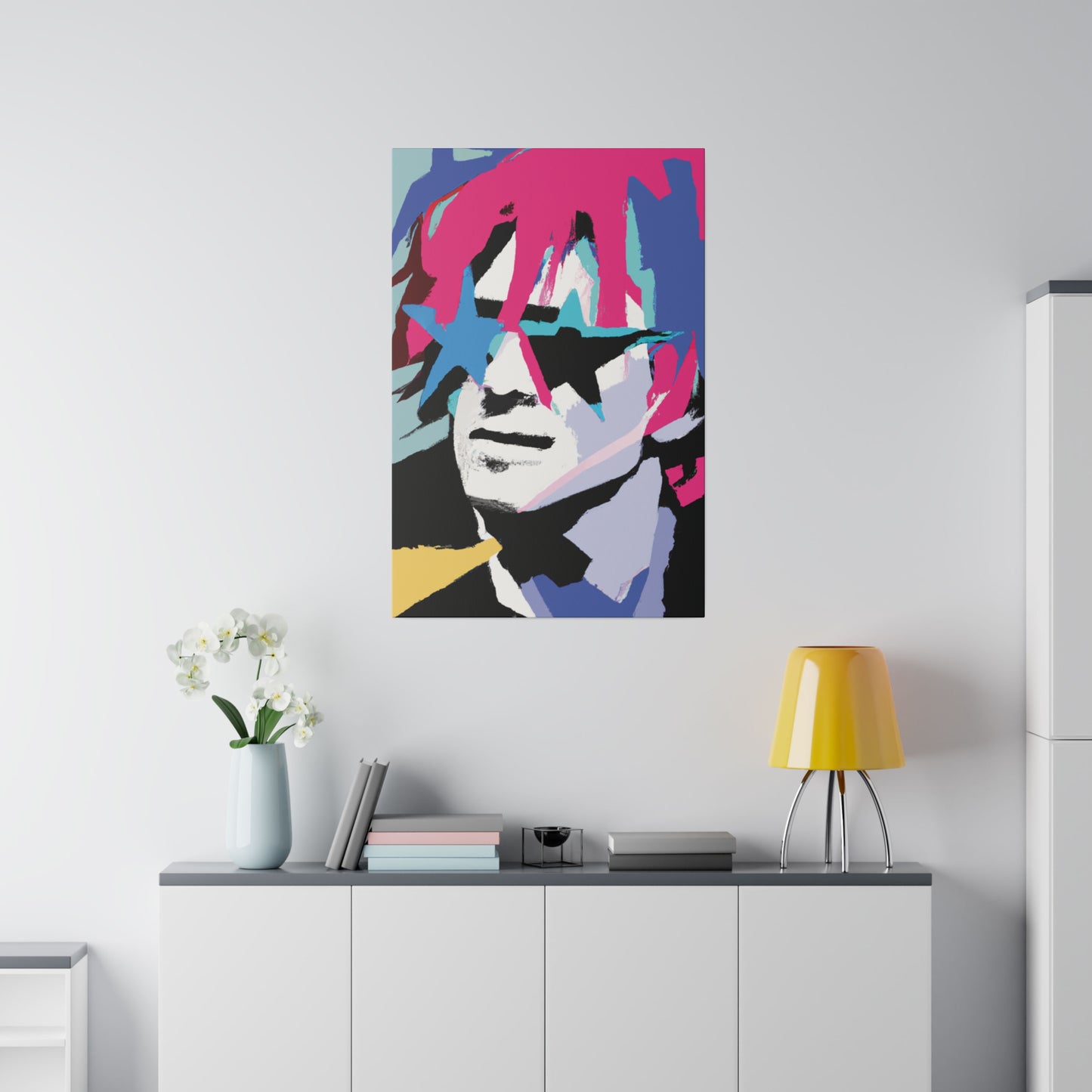 9345V - Rockstar Painting Print | Face | Abstract | Poster | Home Decor | Wall Art | Music Art | Canvas