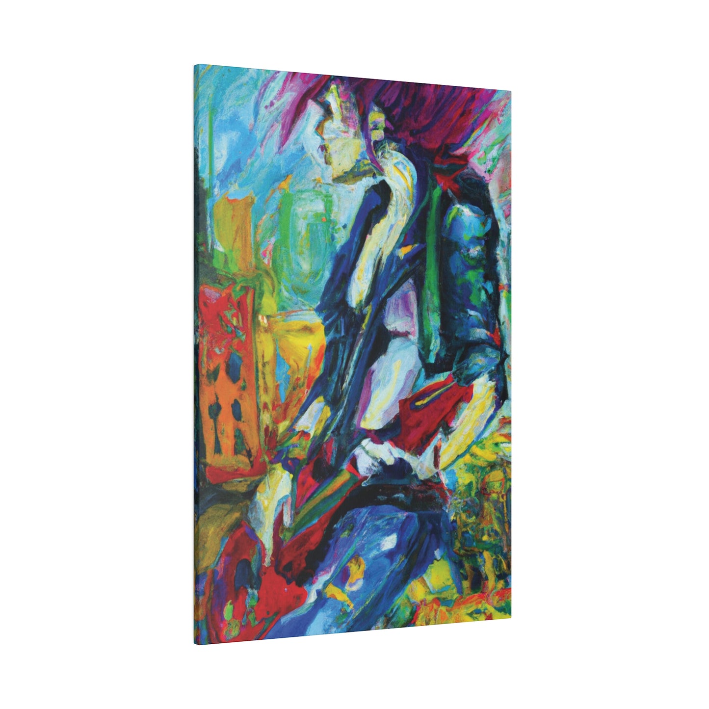 298T - Rockstar Oil Painting Style Print | Poster | Home Decor | Wall Art | Music Art | Canvas