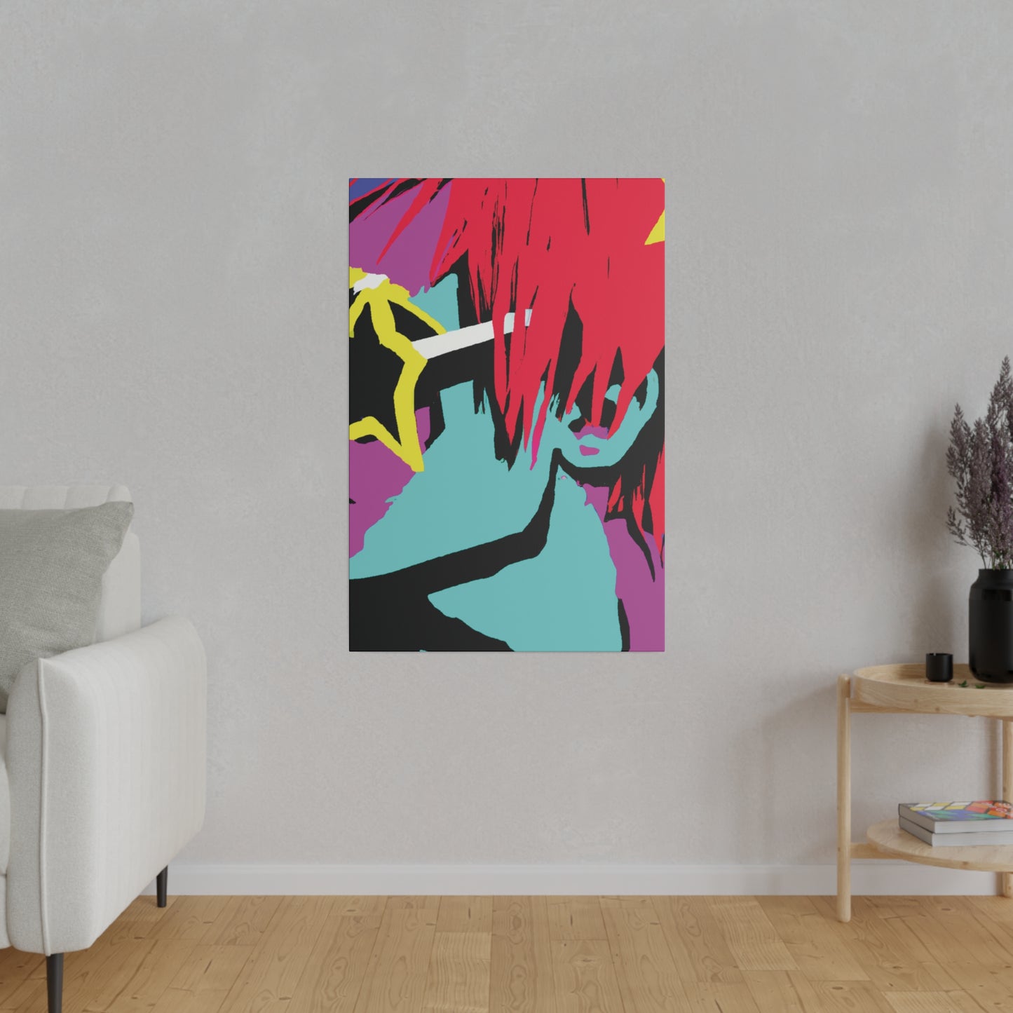 8877T - Rockstar Painting Print | Face | Abstract | Poster | Home Decor | Wall Art | Music Art | Canvas