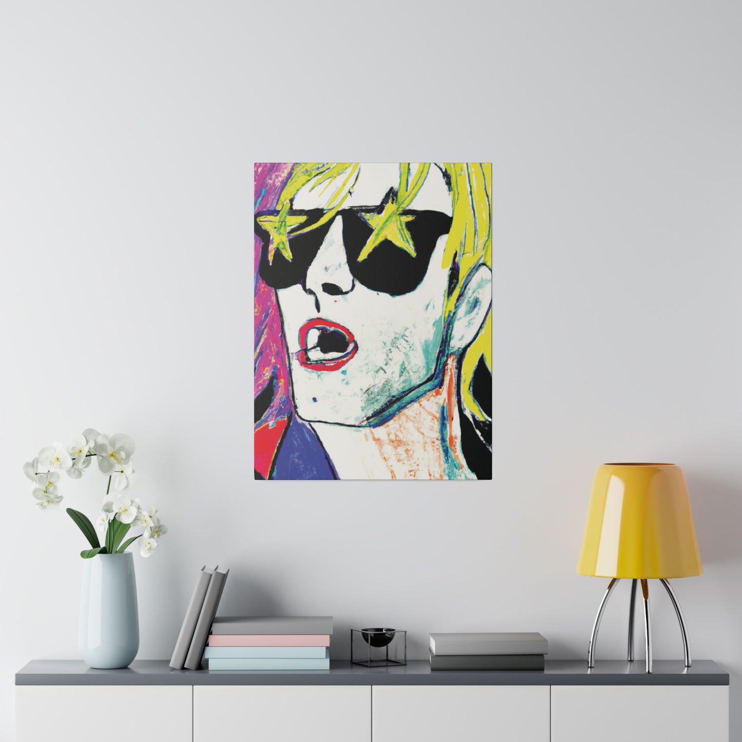 6152H - Rockstar Painting Print | Face | Abstract | Poster | Home Decor | Wall Art | Music Art | Canvas