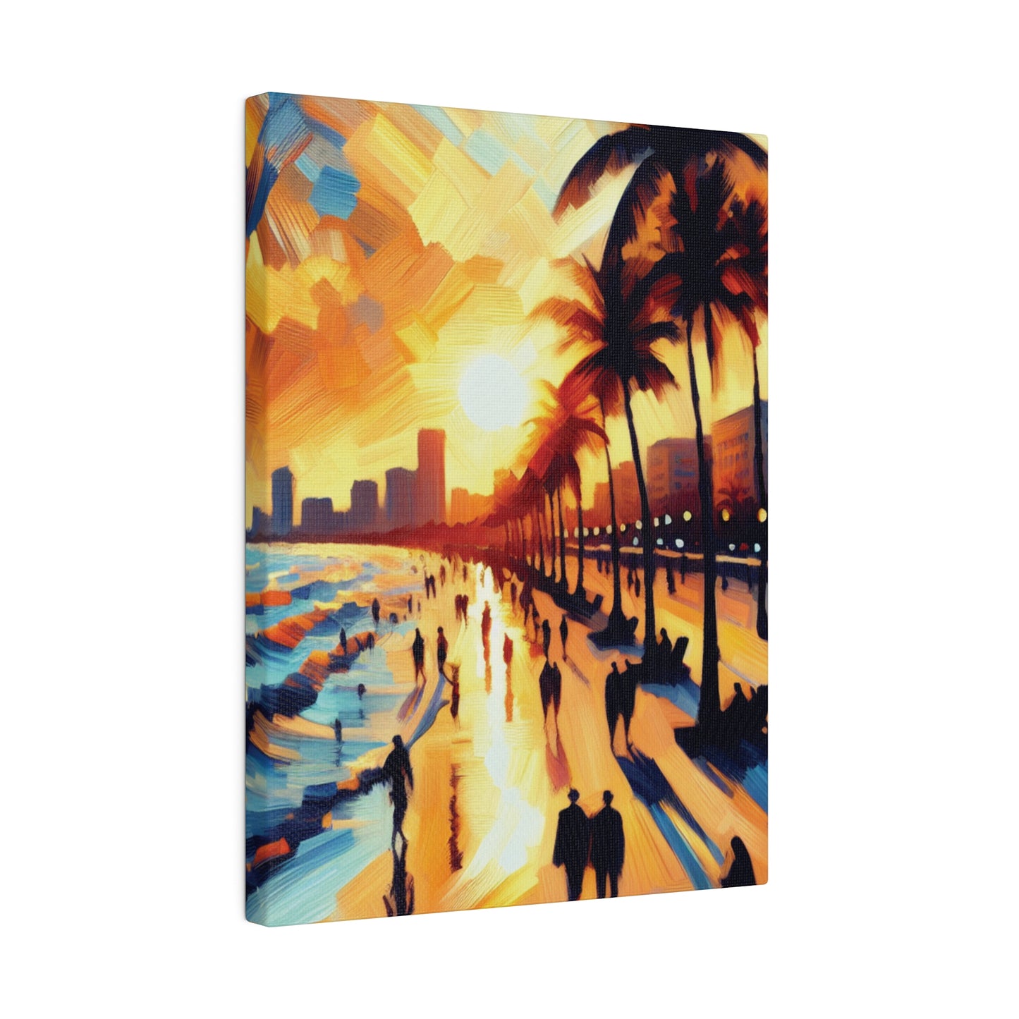 7846G - Miami Beach Sunset Painting Print | Miami | Beach | Sunset | Poster | Home Decor | Wall Art | Canvas