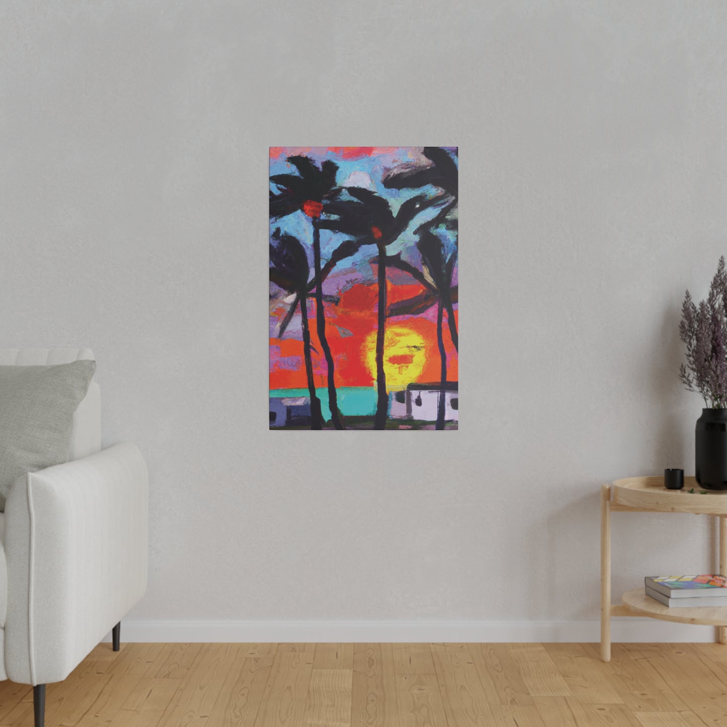 8407Q - Miami Beach Sunset Painting Print | Miami | Beach | Sunset | Poster | Home Decor | Wall Art | Canvas