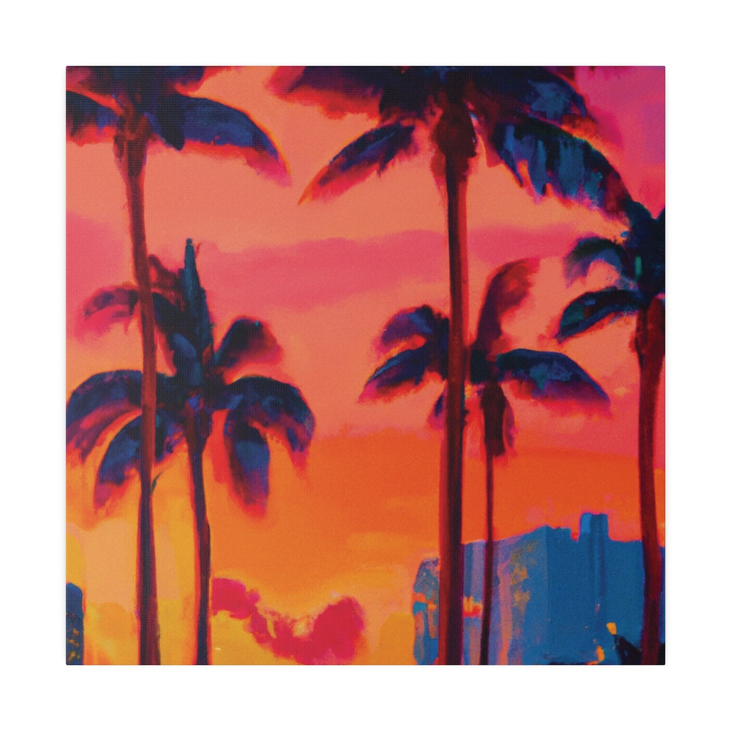 4456Y - Miami Beach Sunset Painting Print | Miami | Beach | Sunset | Poster | Home Decor | Wall Art | Canvas