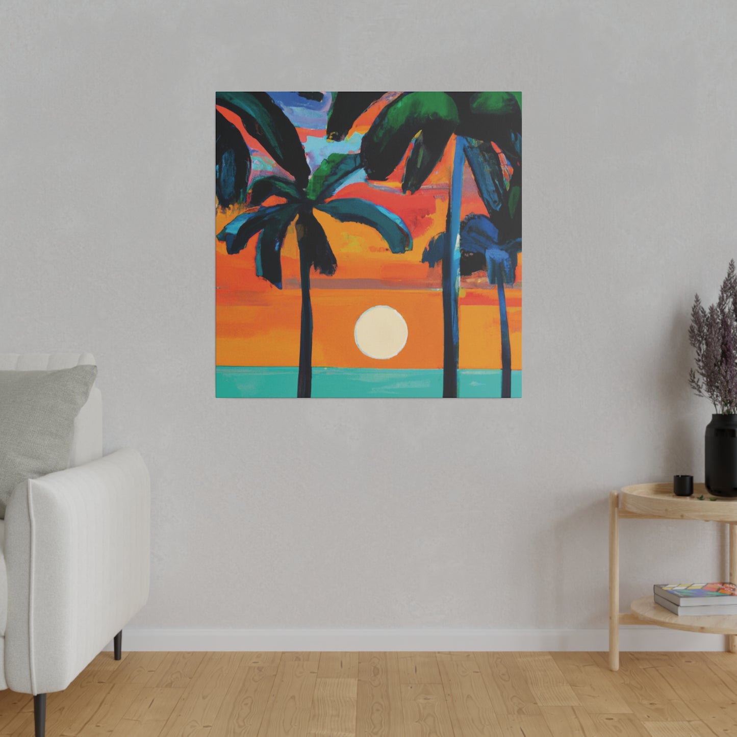 4567C - Miami Beach Sunset Painting Print | Miami | Beach | Sunset | Poster | Home Decor | Wall Art | Canvas