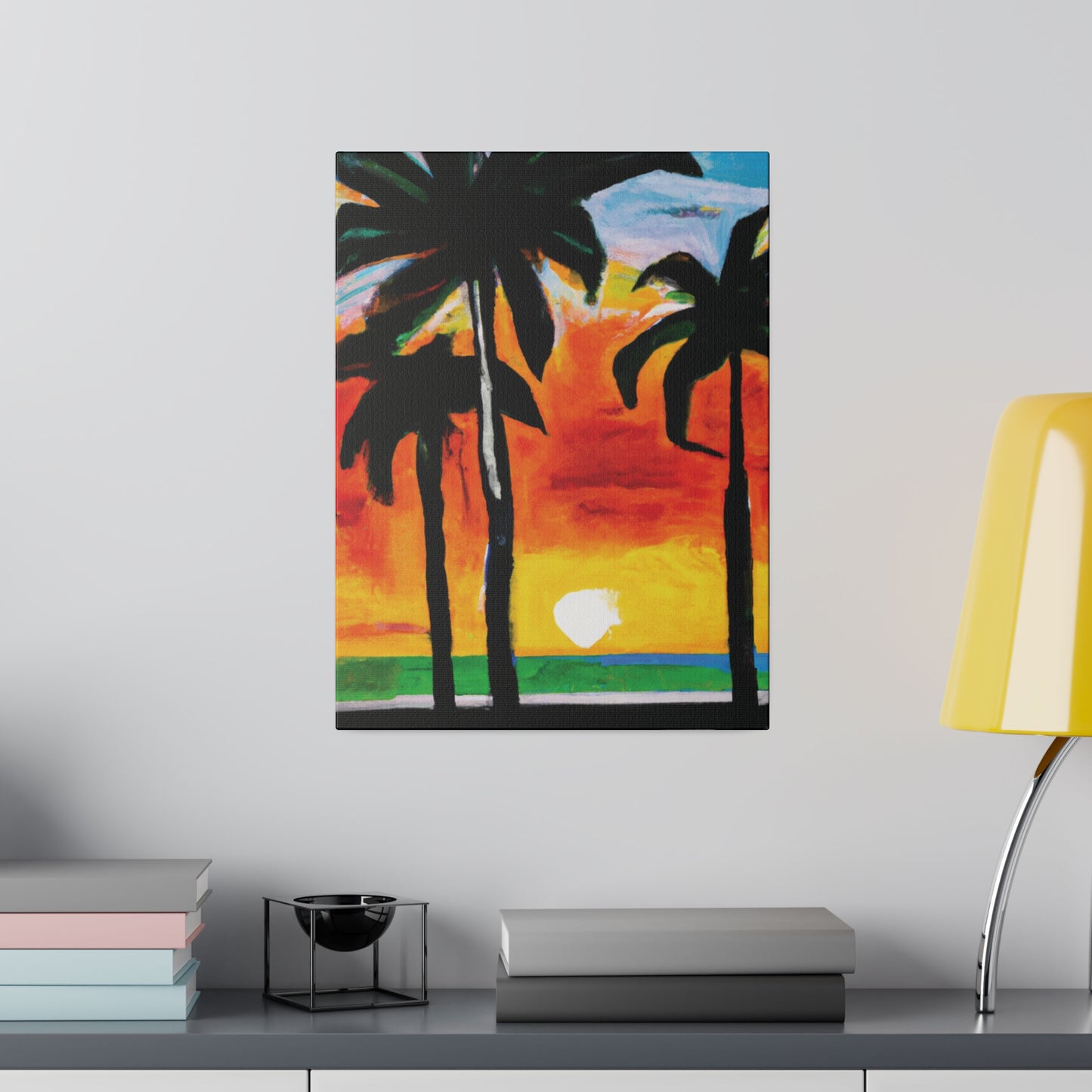 4312S - Miami Beach Sunset Painting Print | Miami | Beach | Sunset | Poster | Home Decor | Wall Art | Canvas