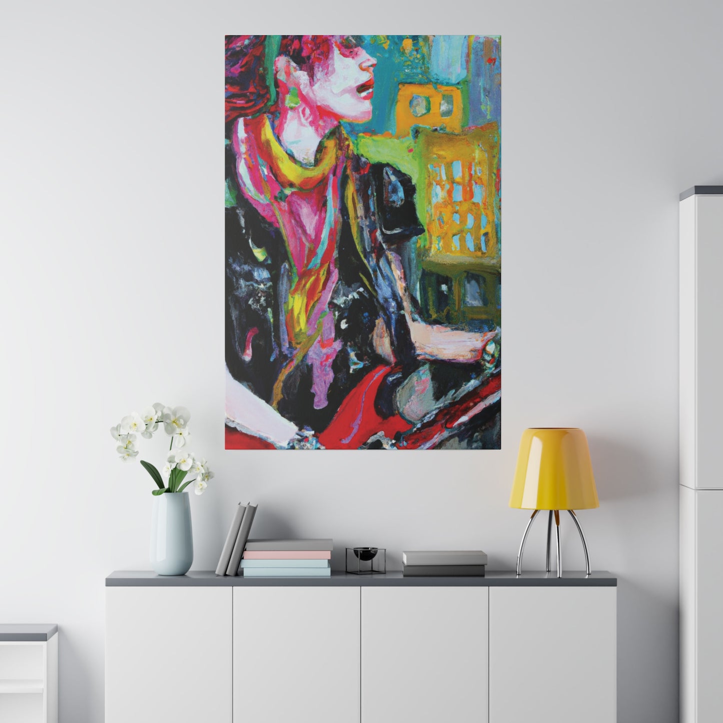 9896T - Rockstar Oil Painting Style Print | Poster | Home Decor | Wall Art | Music Art | Canvas