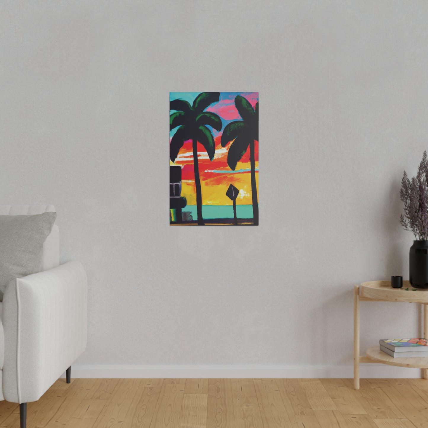 9346Y - Miami Beach Sunset Painting Print | Miami | Beach | Sunset | Poster | Home Decor | Wall Art | Canvas