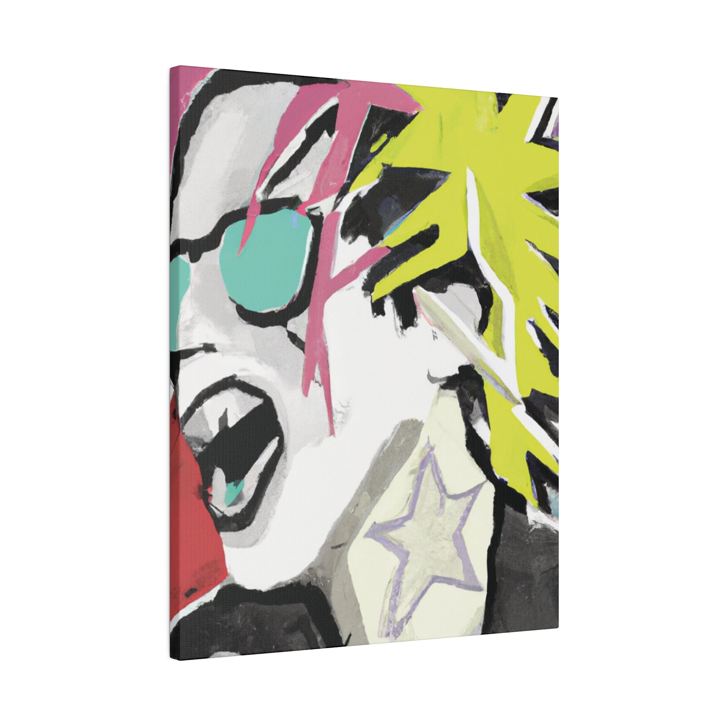 9589K - Rockstar Painting Print | Face | Abstract | Poster | Home Decor | Wall Art | Music Art | Canvas