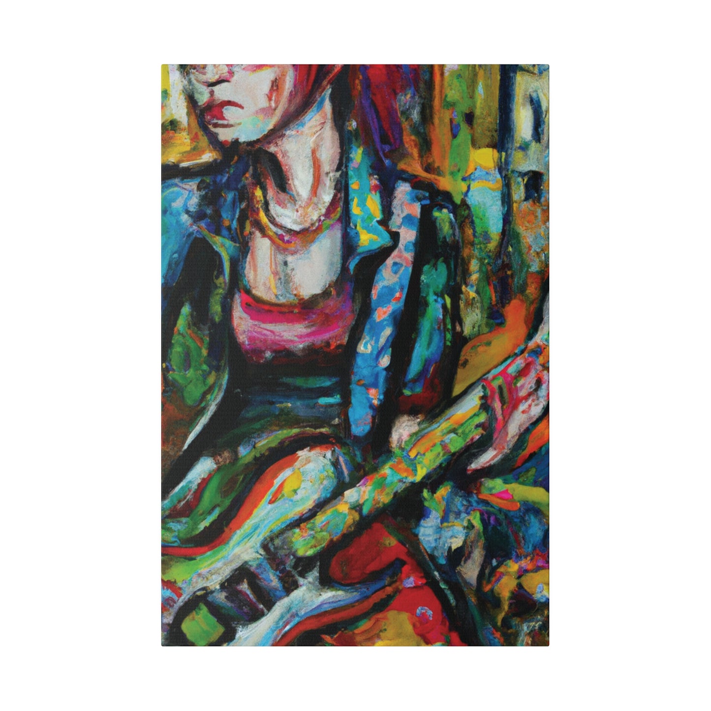 5376X - Rockstar Oil Painting Style Print | Poster | Home Decor | Wall Art | Music Art | Canvas