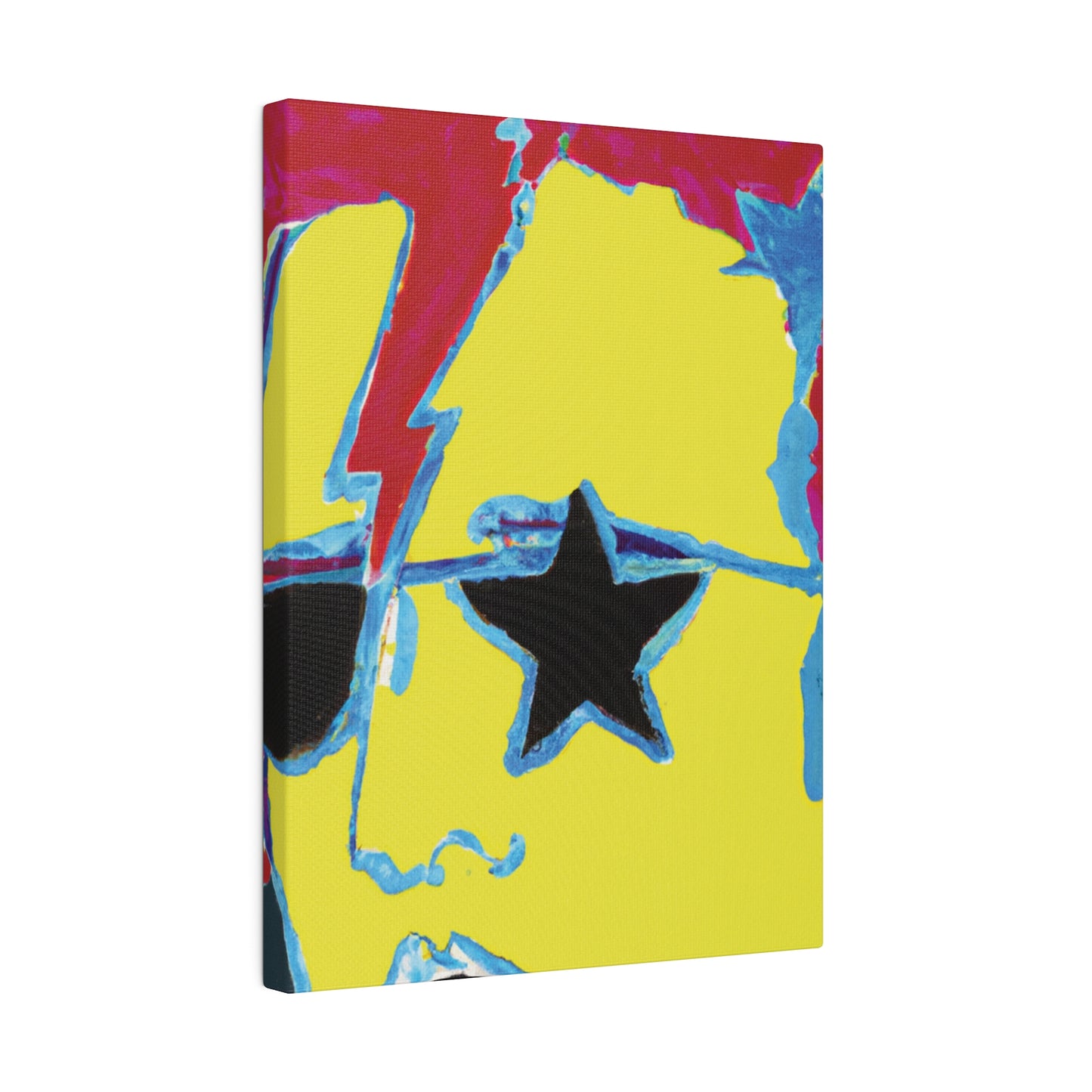 1454X - Rockstar Painting Print | Face | Abstract | Poster | Home Decor | Wall Art | Music Art | Canvas