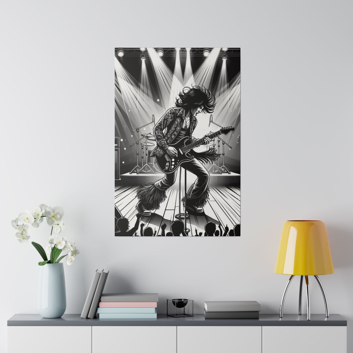 5283B - music art work, rockstar gifts, musician gift ideas, guitar art work, guitar artwork, guitar wall art canvas, playing guitar, decor