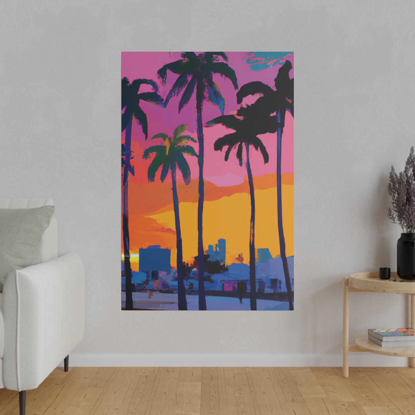 3546F - Miami Beach Sunset Painting Print | Miami | Beach | Sunset | Poster | Home Decor | Wall Art | Canvas