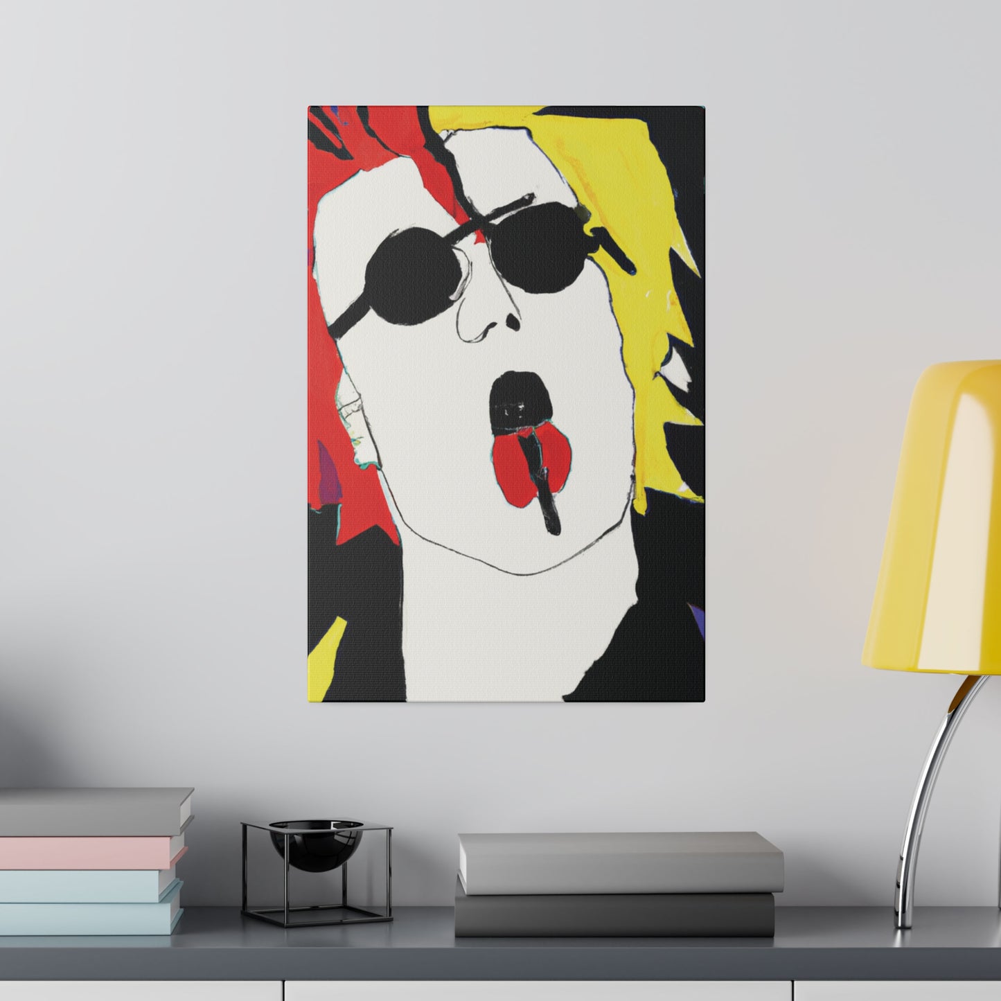 8372R - Rockstar Painting Print | Face | Abstract | Poster | Home Decor | Wall Art | Music Art | Canvas